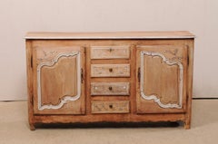 Antique French Sideboard Cabinet with Delicate Floral Carvings & Scalloped Skirt