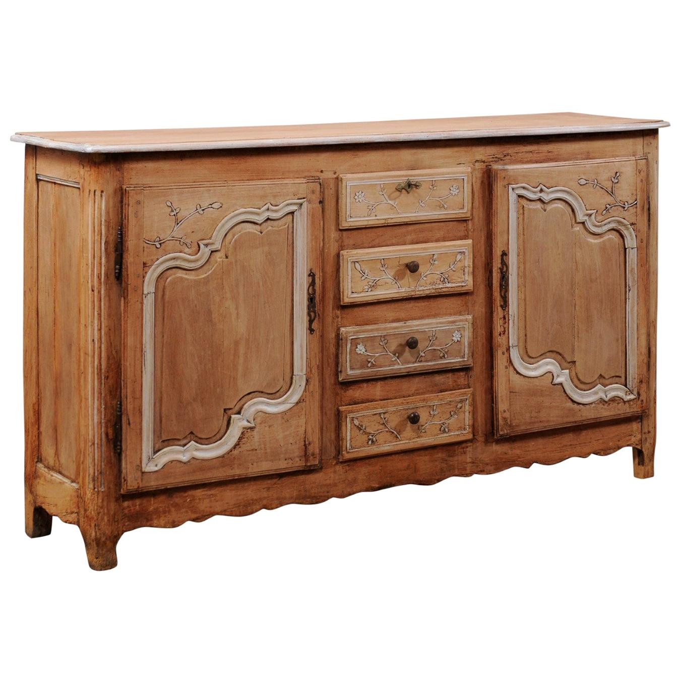 Antique French Sideboard Cabinet with Delicate Floral Carvings and ...