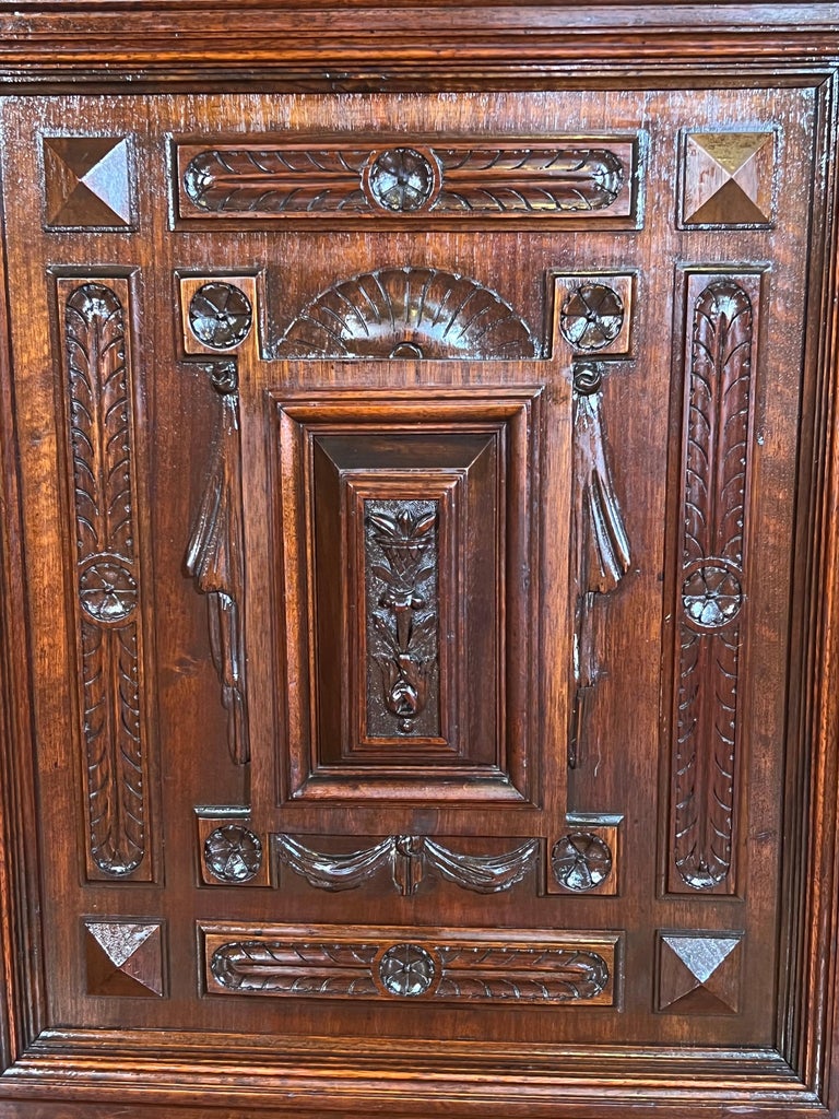 Antique French Sideboard Walnut and Stone Top For Sale at 1stDibs