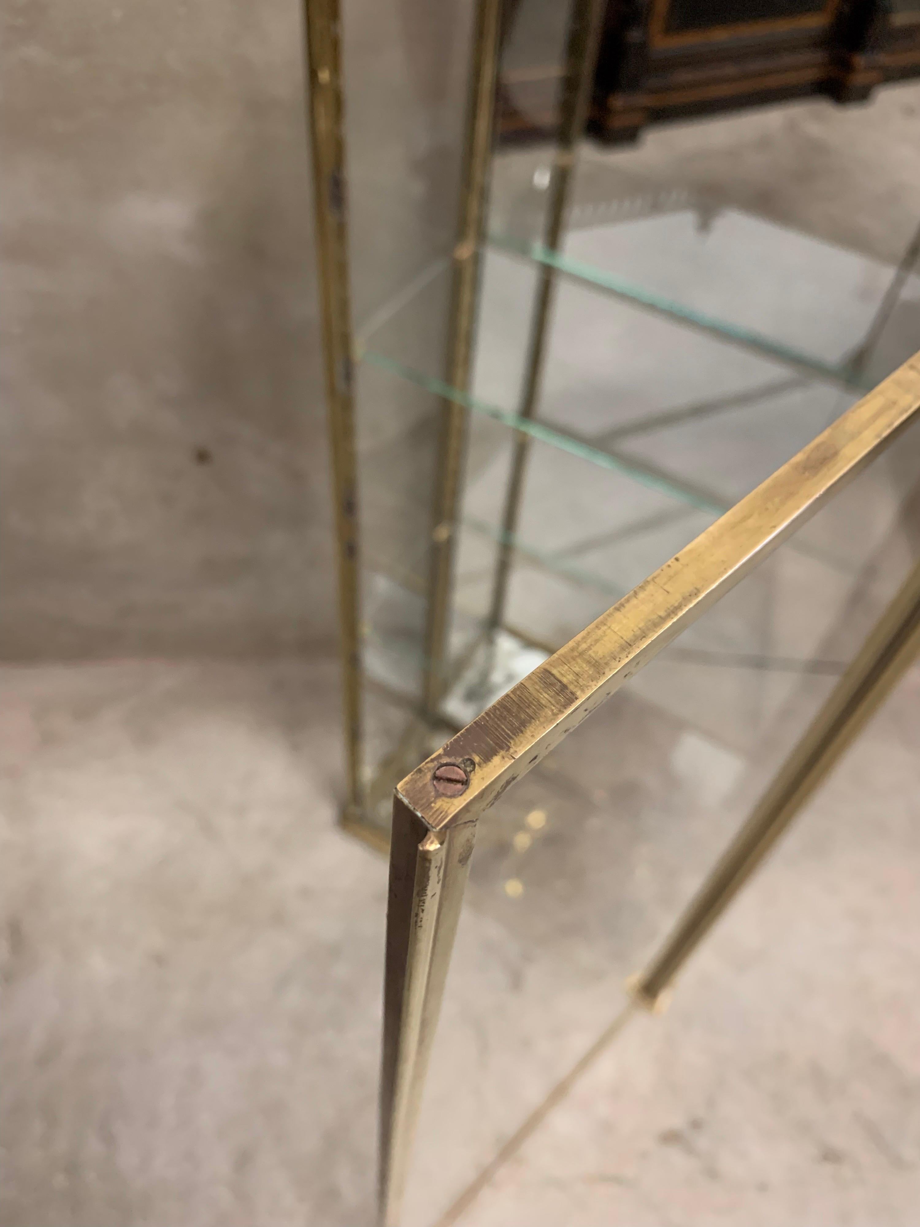 Antique French Siégèl Paris brass display cabinet. Early 1900's 5
