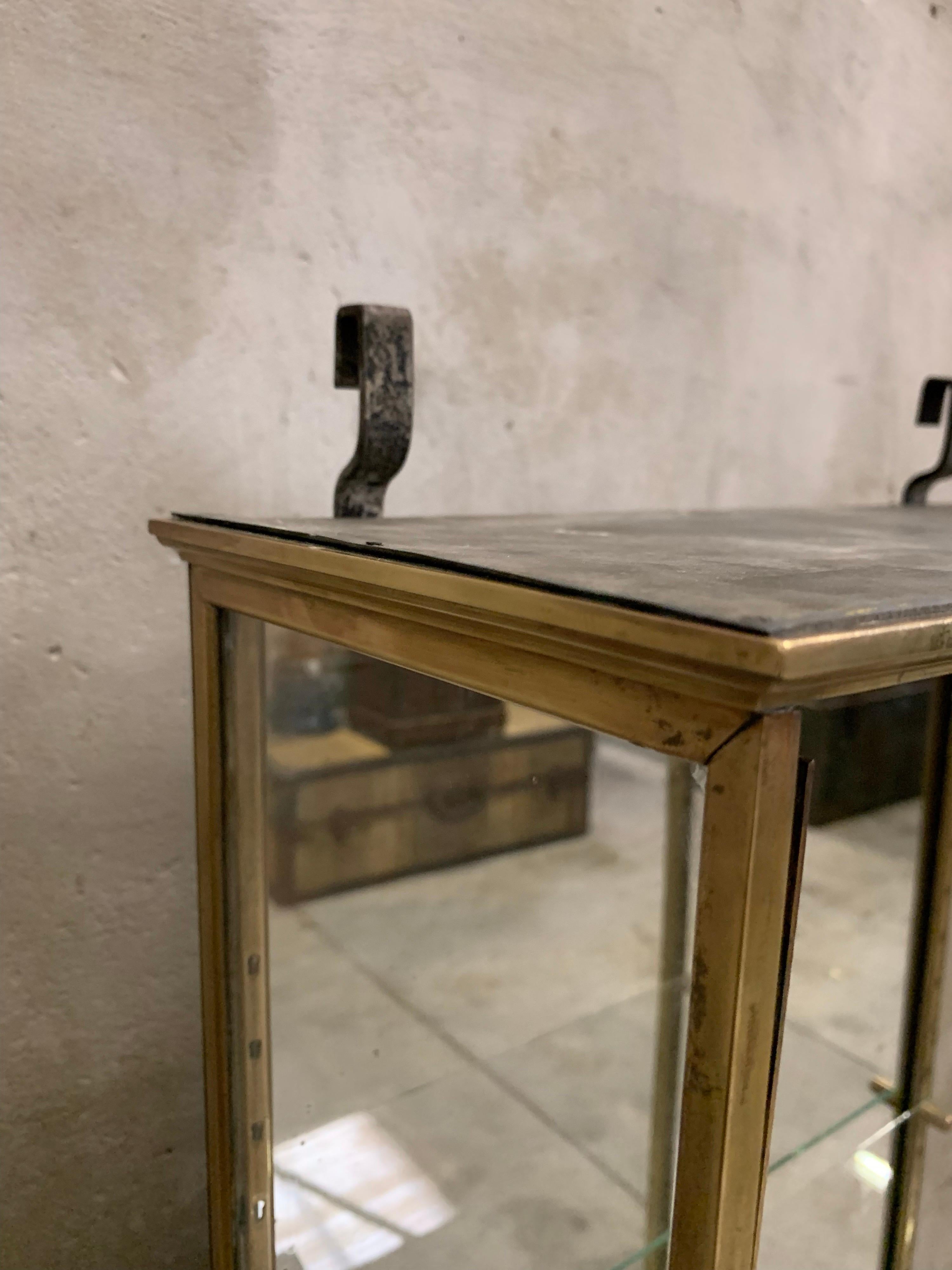 Antique French Siégèl Paris brass display cabinet. Early 1900's 7