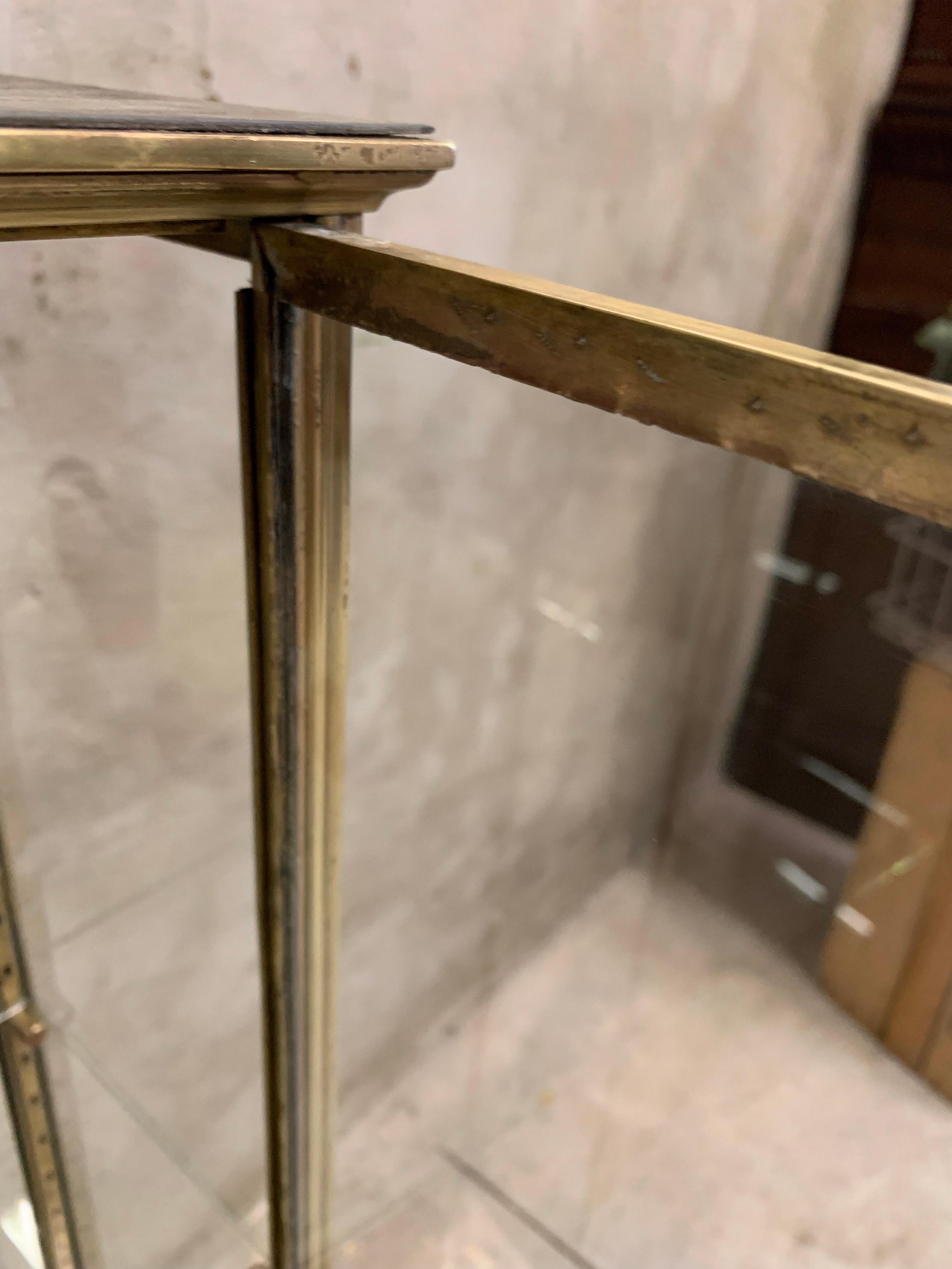Antique French Siégèl Paris brass display cabinet. Early 1900's 11