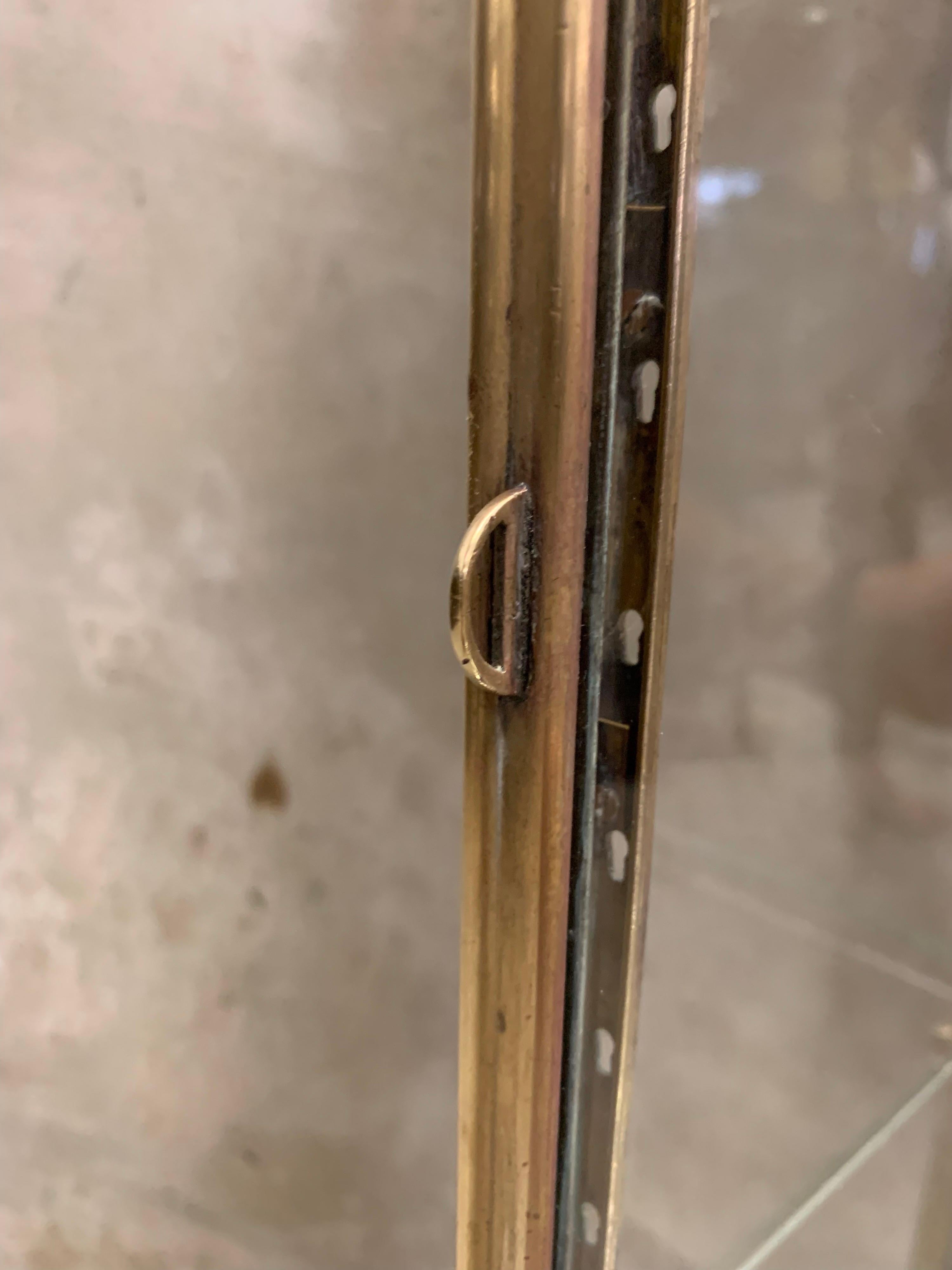 Brass Antique French Siégèl Paris brass display cabinet. Early 1900's