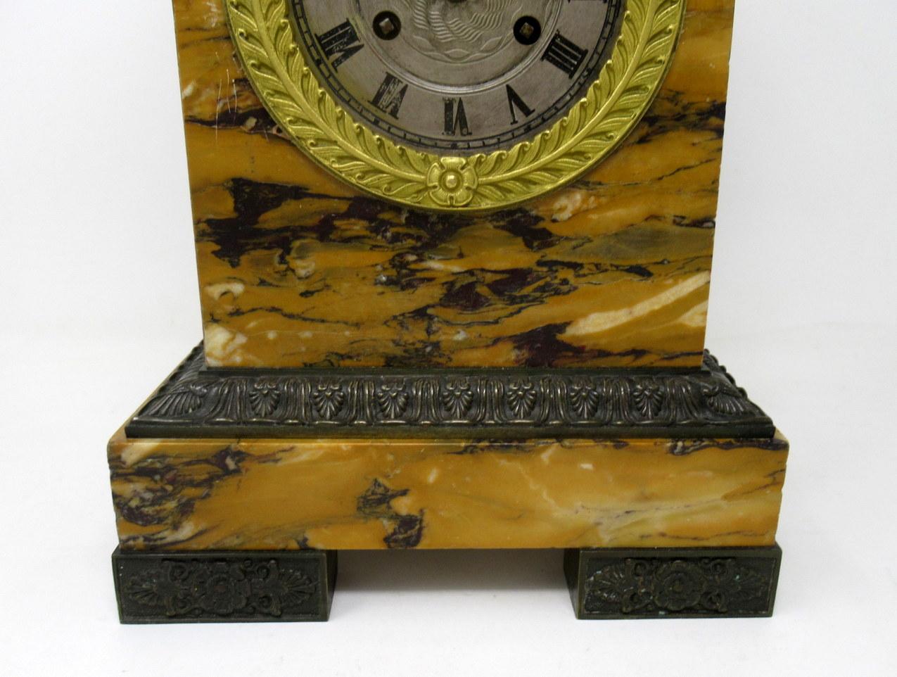 Antique French Sienna Marble Clock Silk Suspension Warwick Urn by Honoré Pons 1