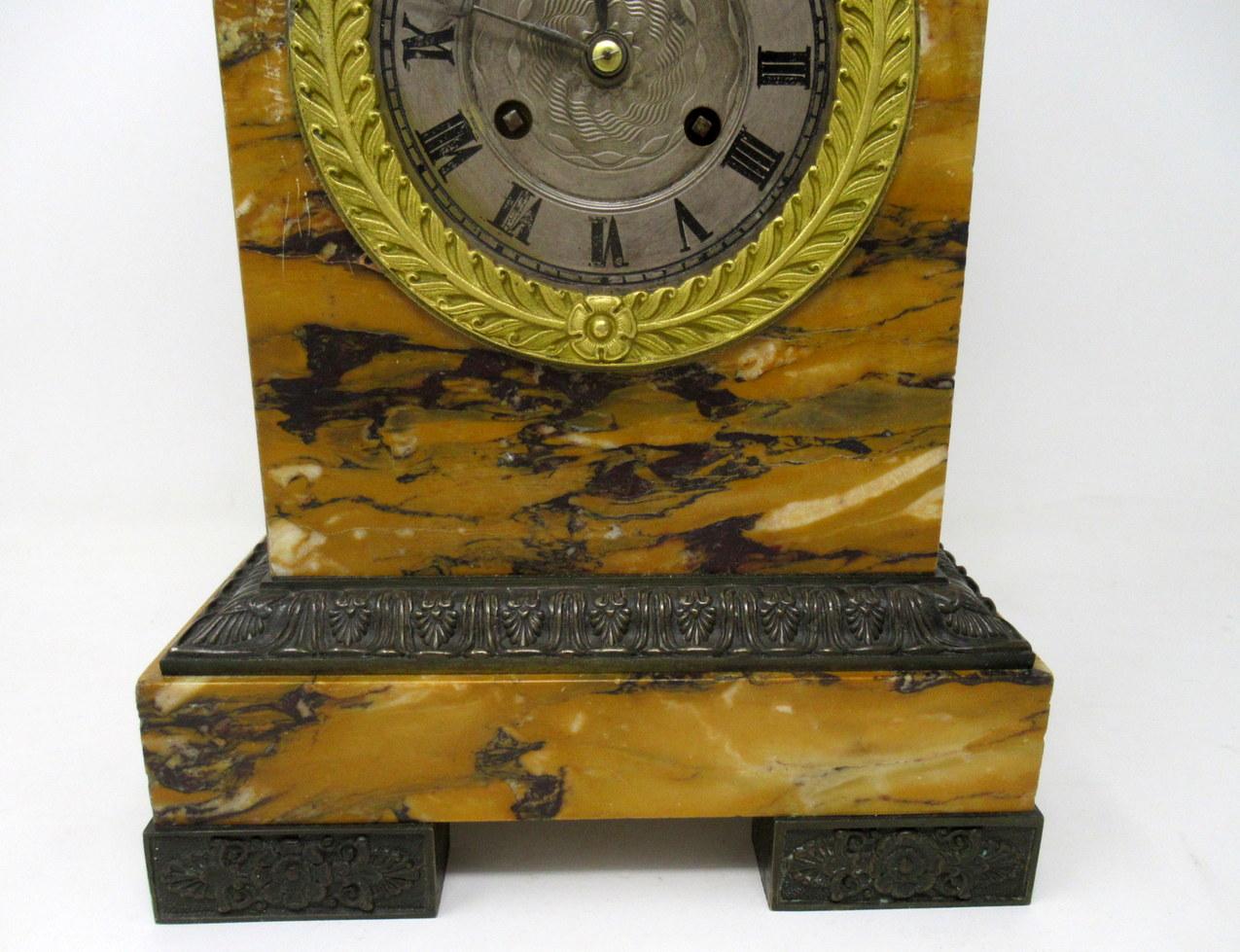 Antique French Sienna Marble Clock Silk Suspension Warwick Urn by Honoré Pons 2