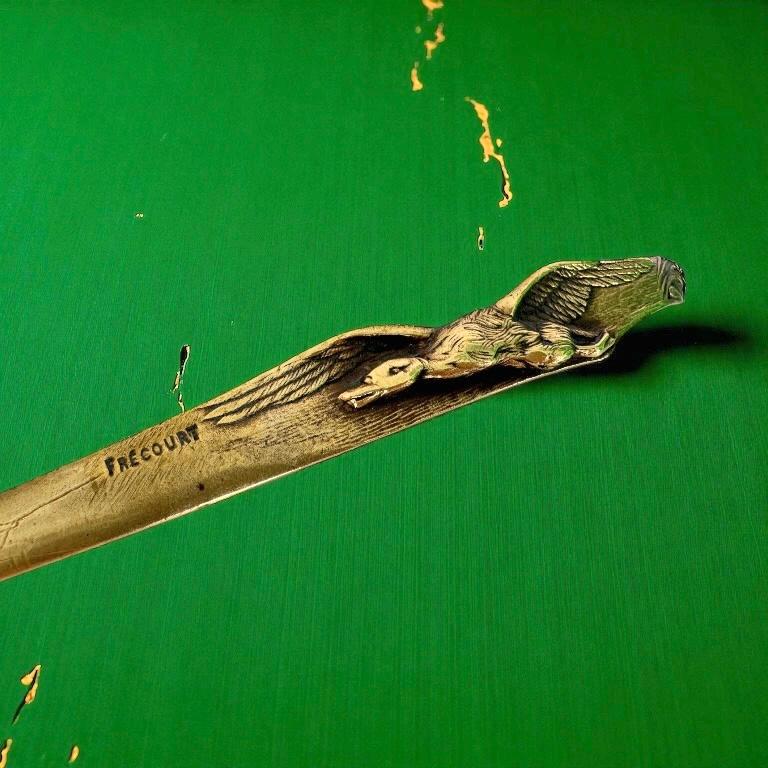 Antique French Signed Art Nouveau Bronze Ente Figur Brieföffner von Frecourt im Angebot 9