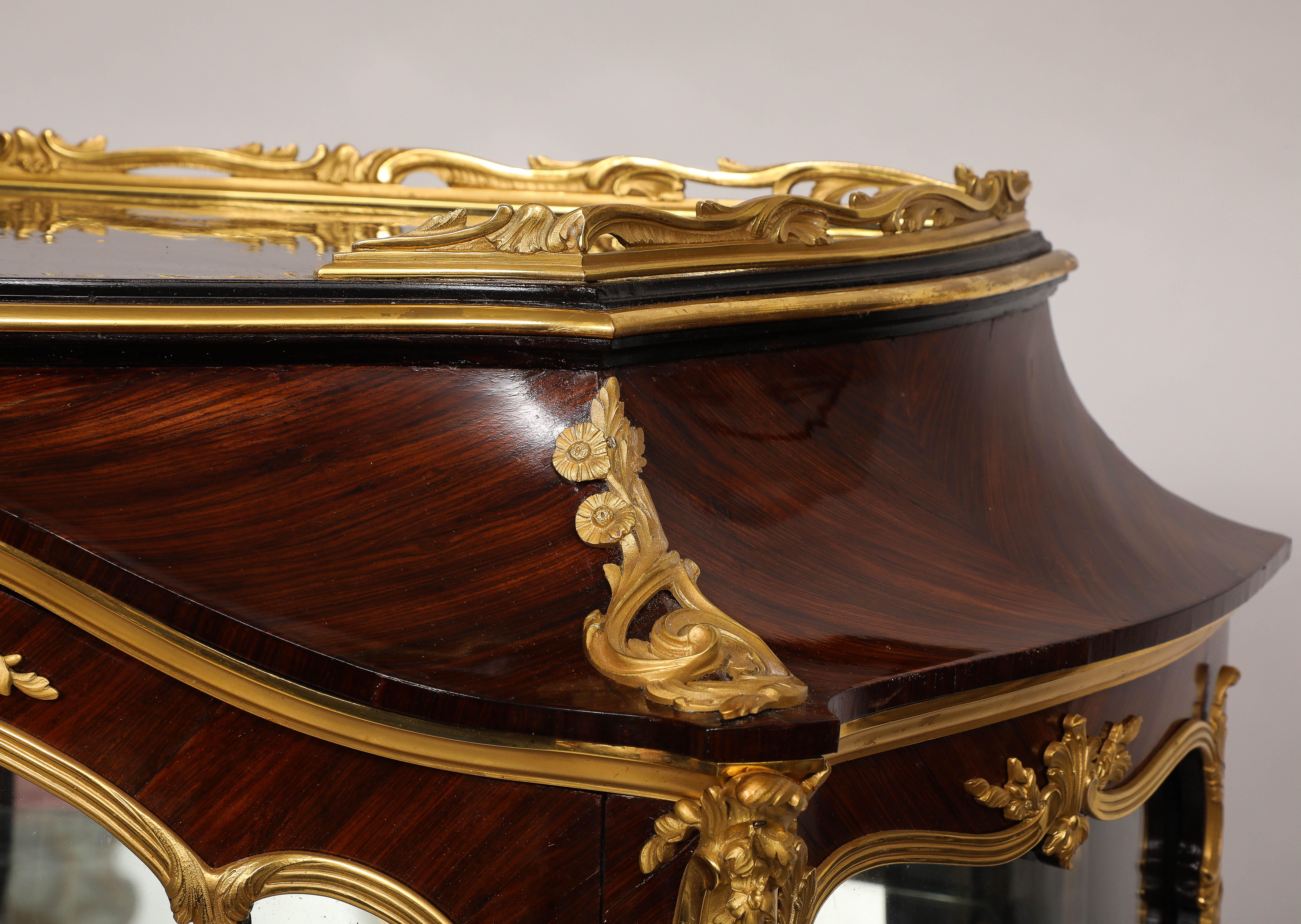 Antique French Signed F. Linke Ormolu Mounted Marble Top Vitrine For Sale 4