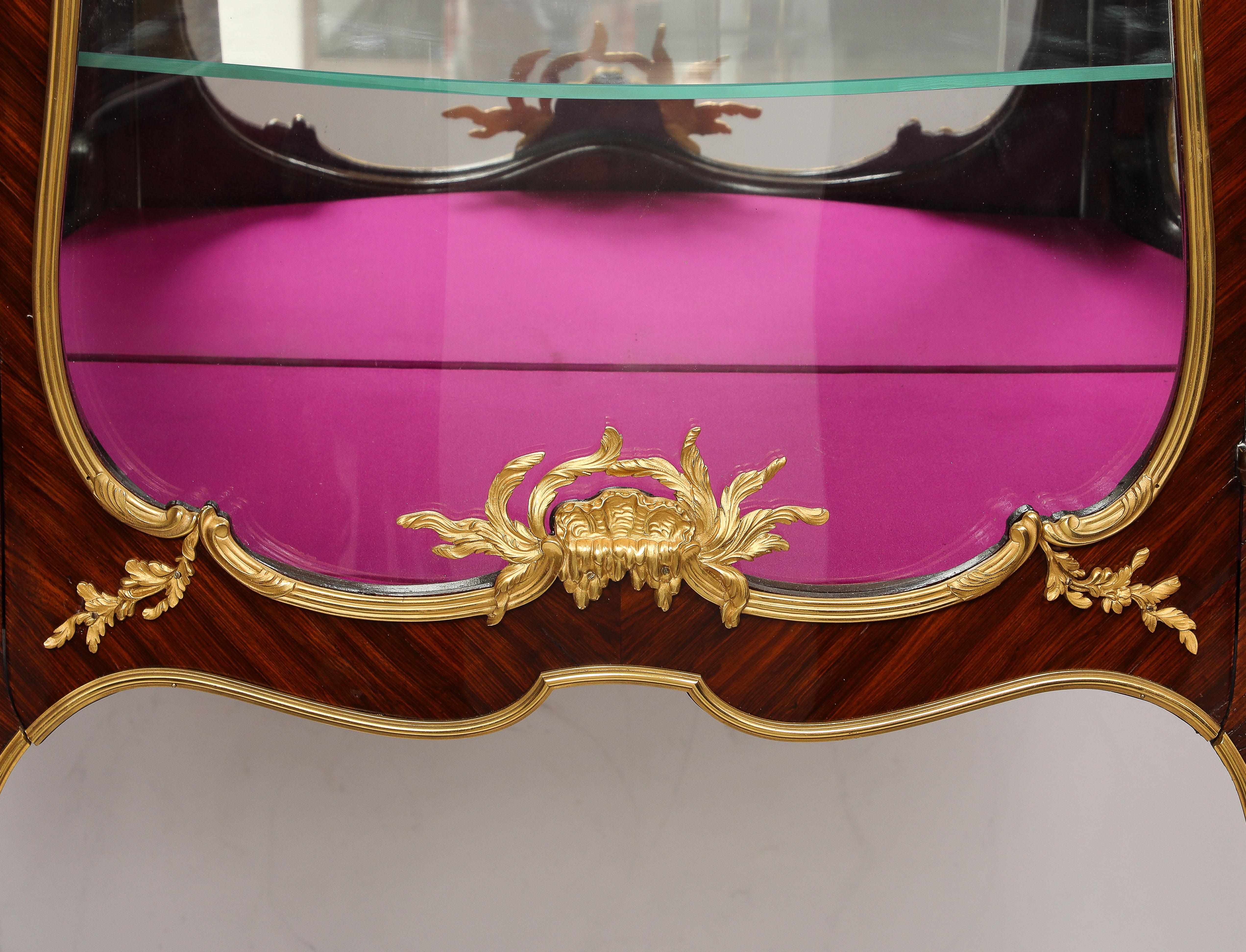 Antique French Signed F. Linke Ormolu Mounted Marble Top Vitrine For Sale 6