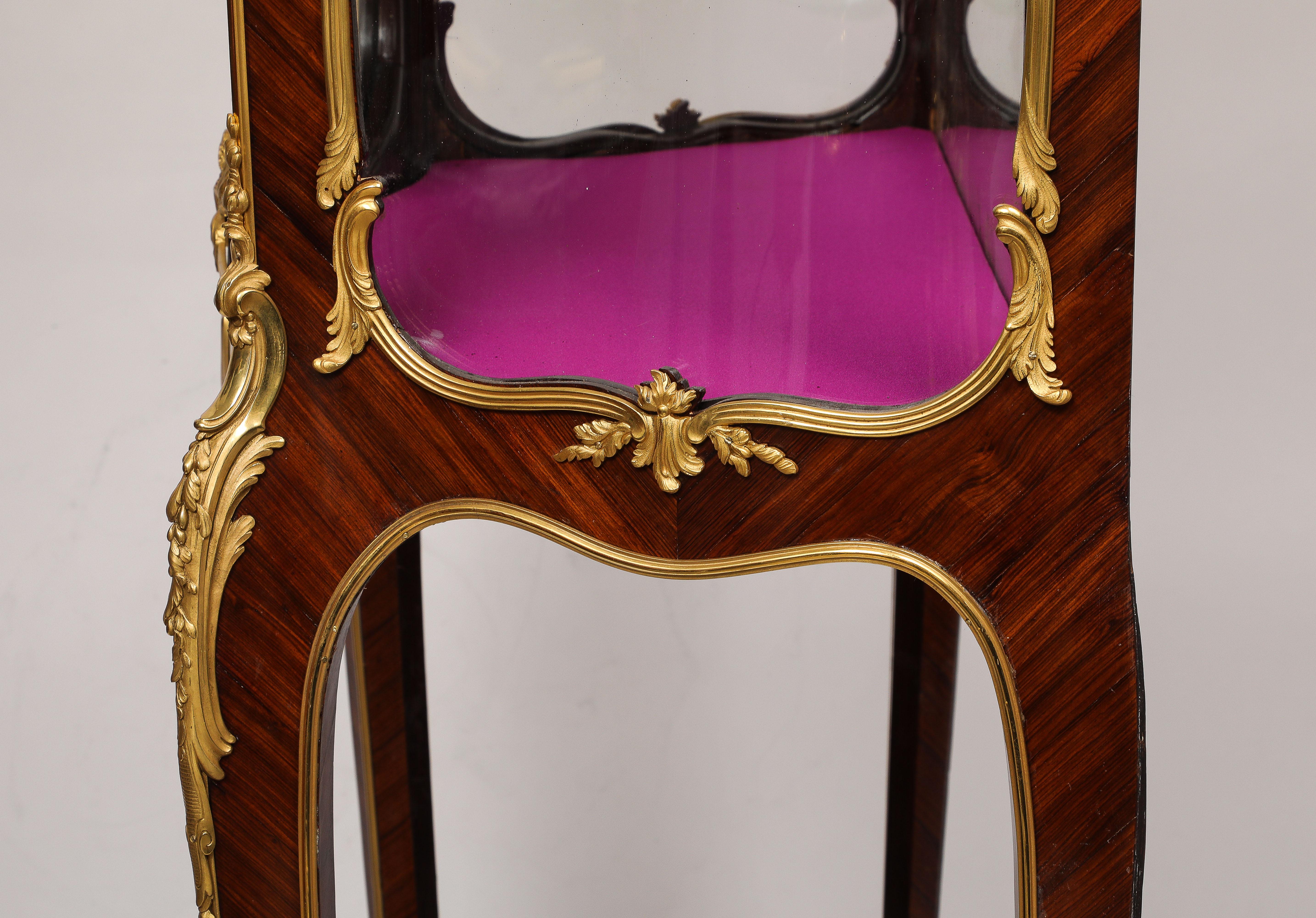 Antique French Signed F. Linke Ormolu Mounted Marble Top Vitrine For Sale 8