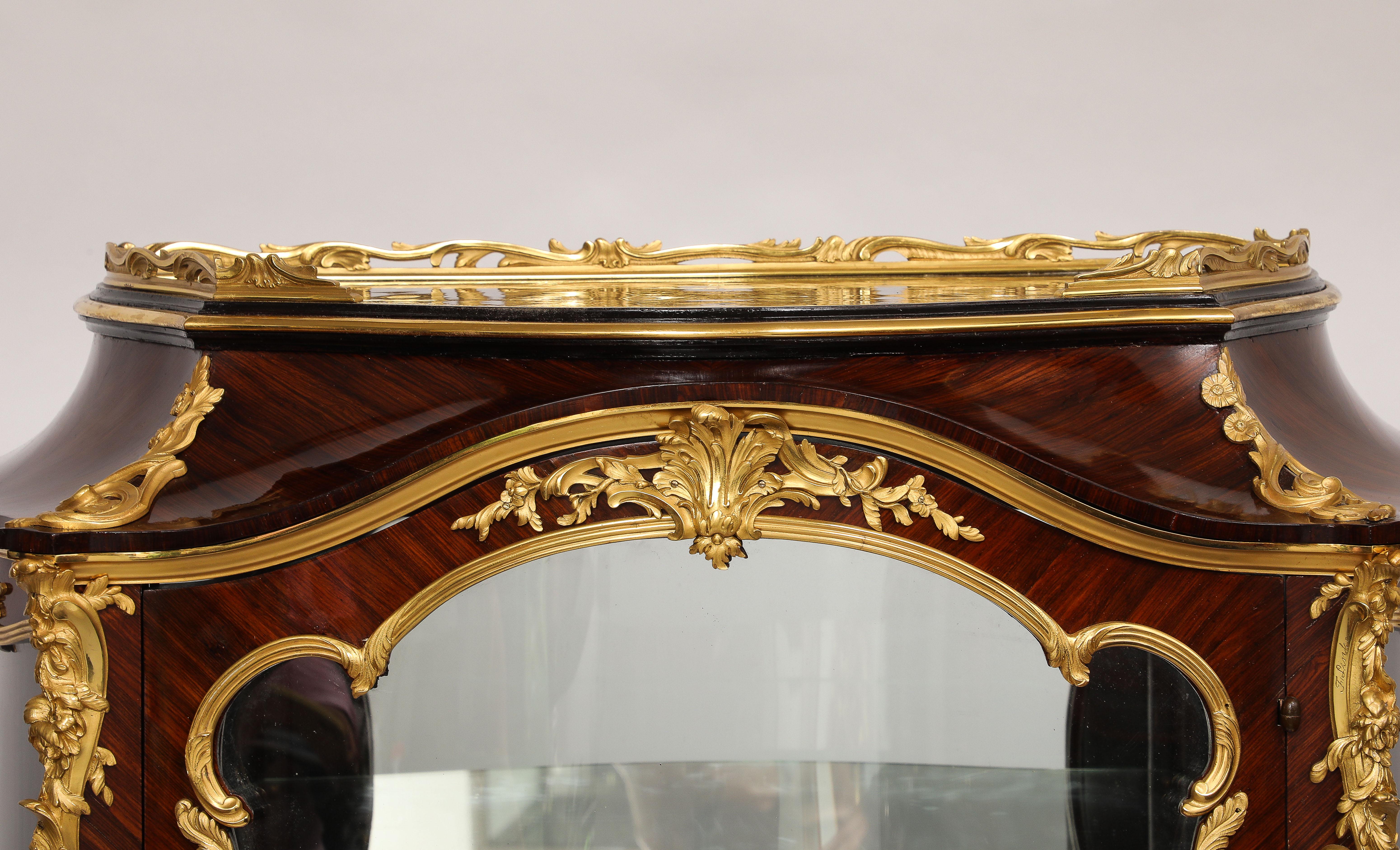 Antique French Signed F. Linke Ormolu Mounted Marble Top Vitrine For Sale 2