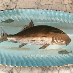 Antique French Signed Limoges Fish Platter
