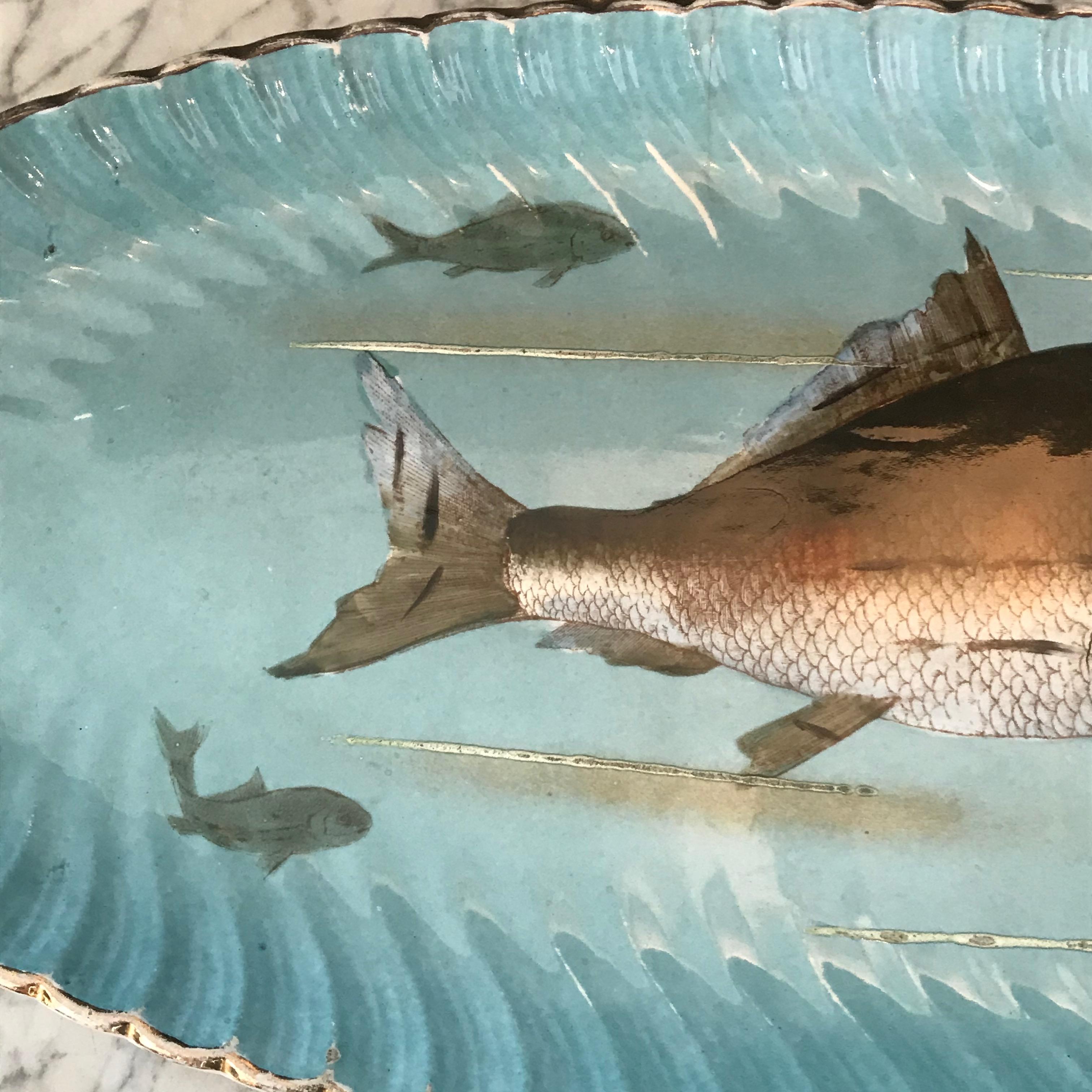 antique limoges fish platter