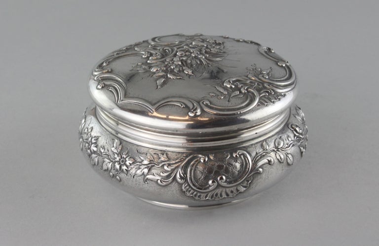 Antique French Silver 19th Century Tea Caddy For Sale 2