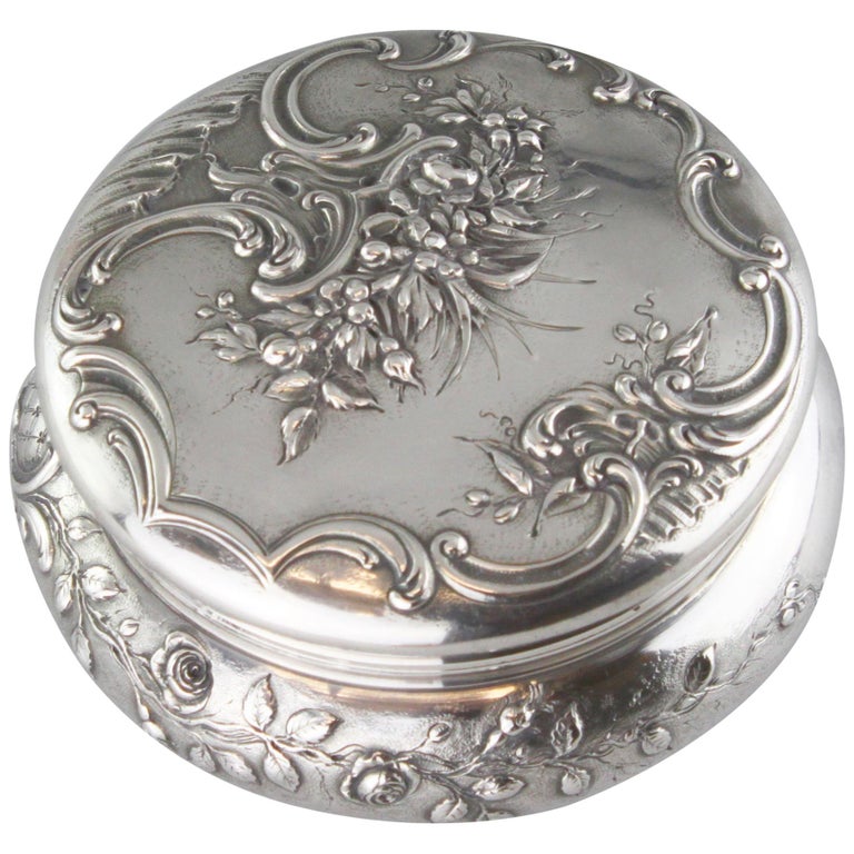 Antique French Silver 19th Century Tea Caddy For Sale