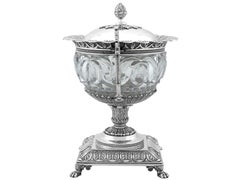 Antique French Silver and Cut Glass Caviar / Serving Dish