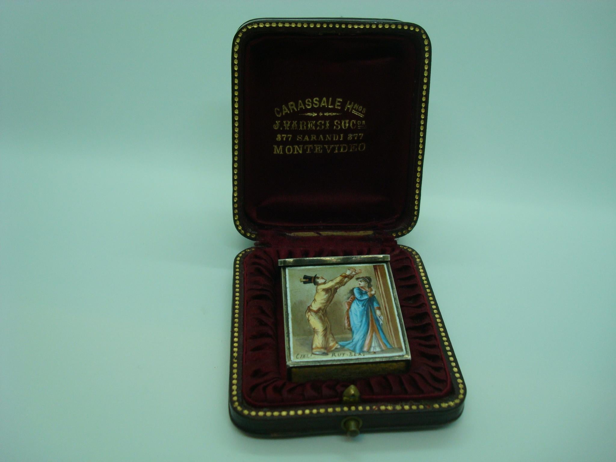 Antique French Silver and Enamel Vesta Case / Box, circa 1895 2