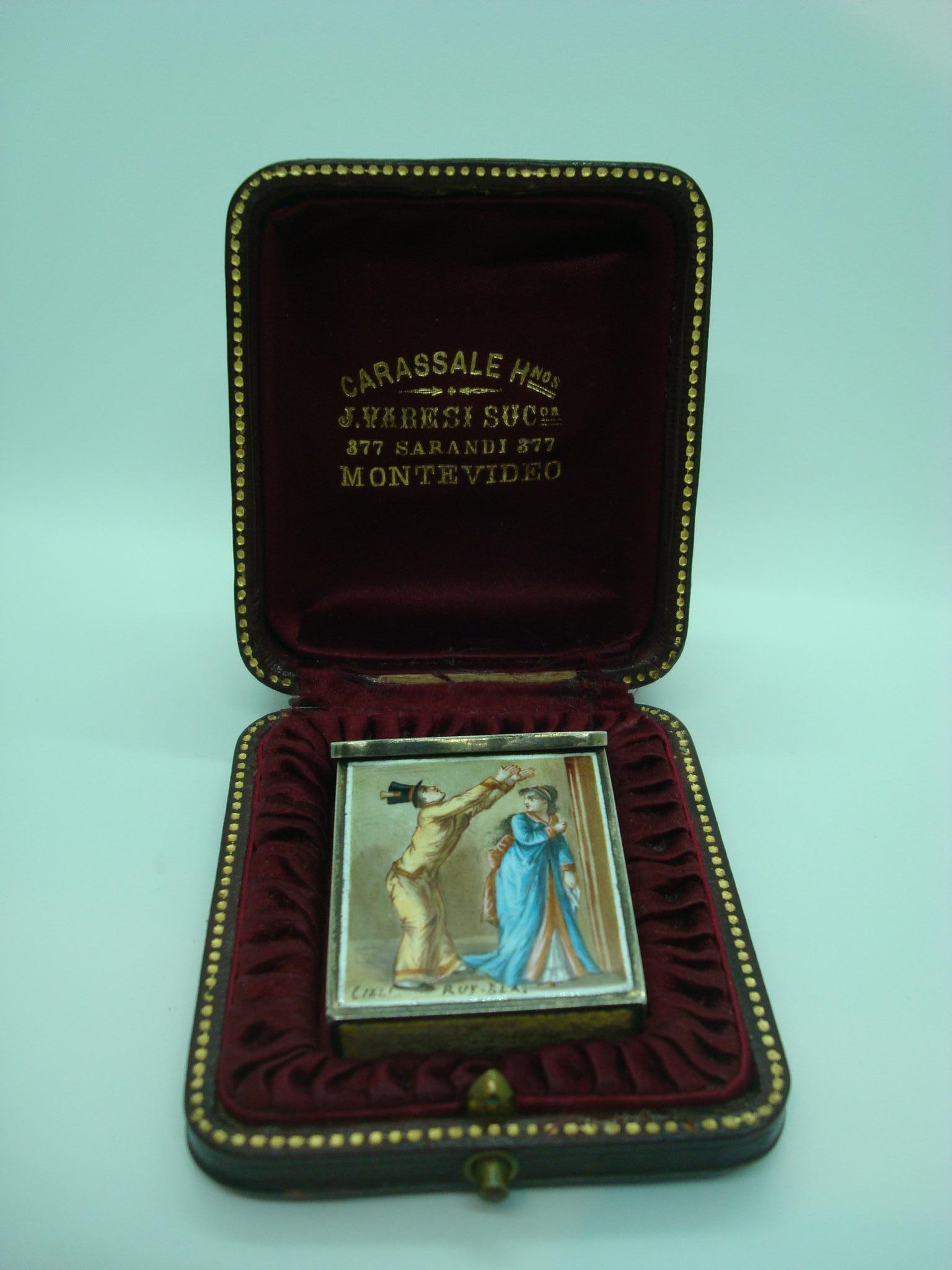 Antique French Silver and Enamel Vesta Case / Box, circa 1895 3