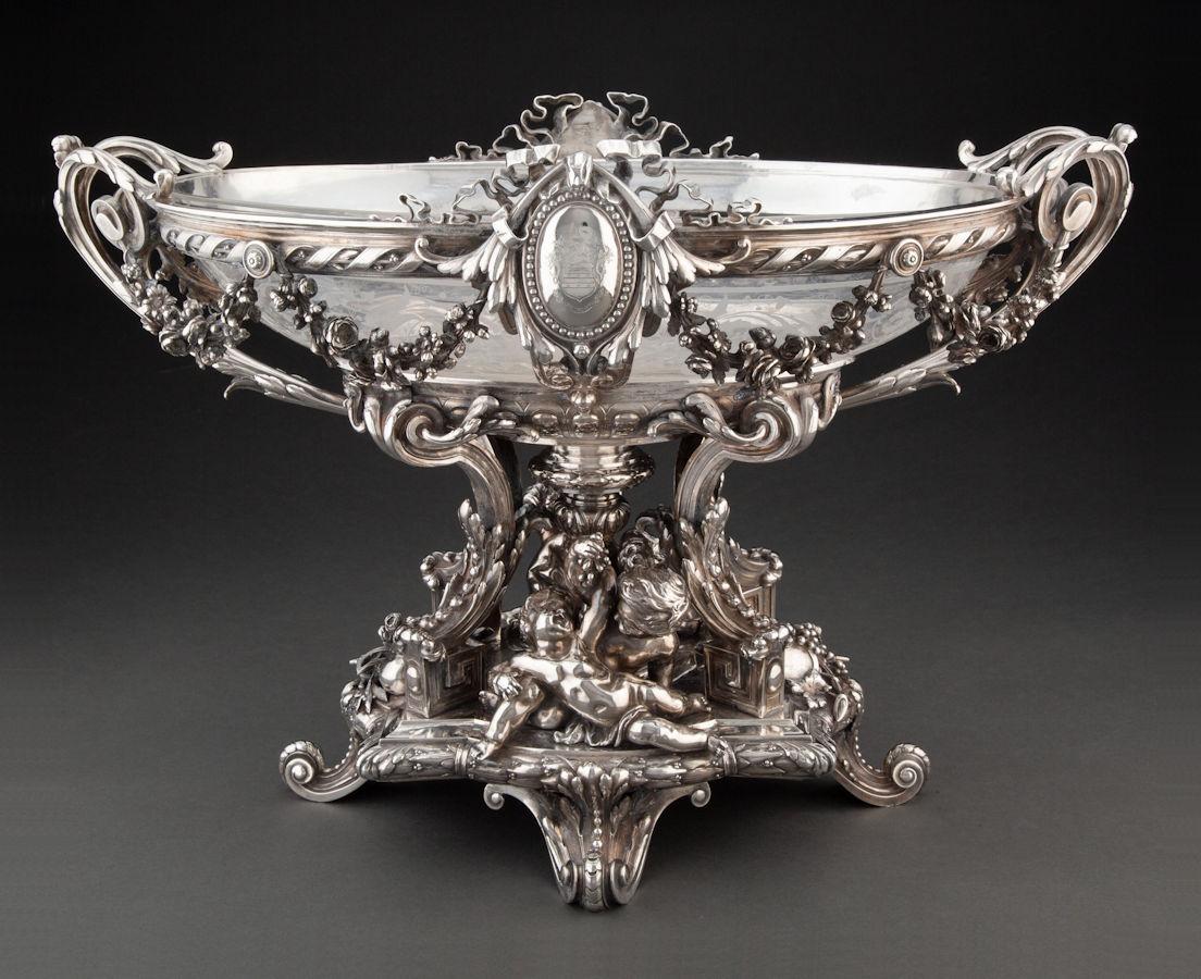 Antique French Silver and Glass Centerpiece Alexandre-Auguste Turquet 9