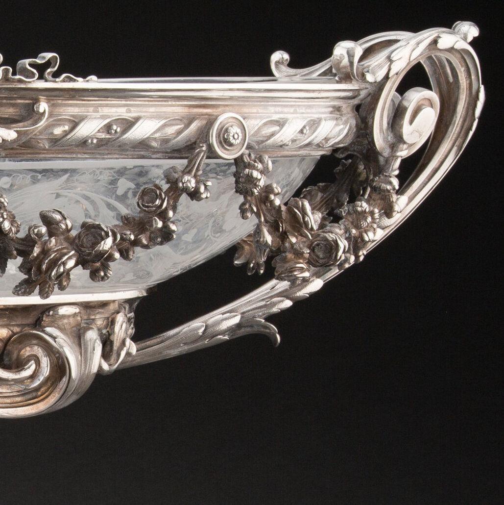 Antique French Silver and Glass Centerpiece Alexandre-Auguste Turquet 2