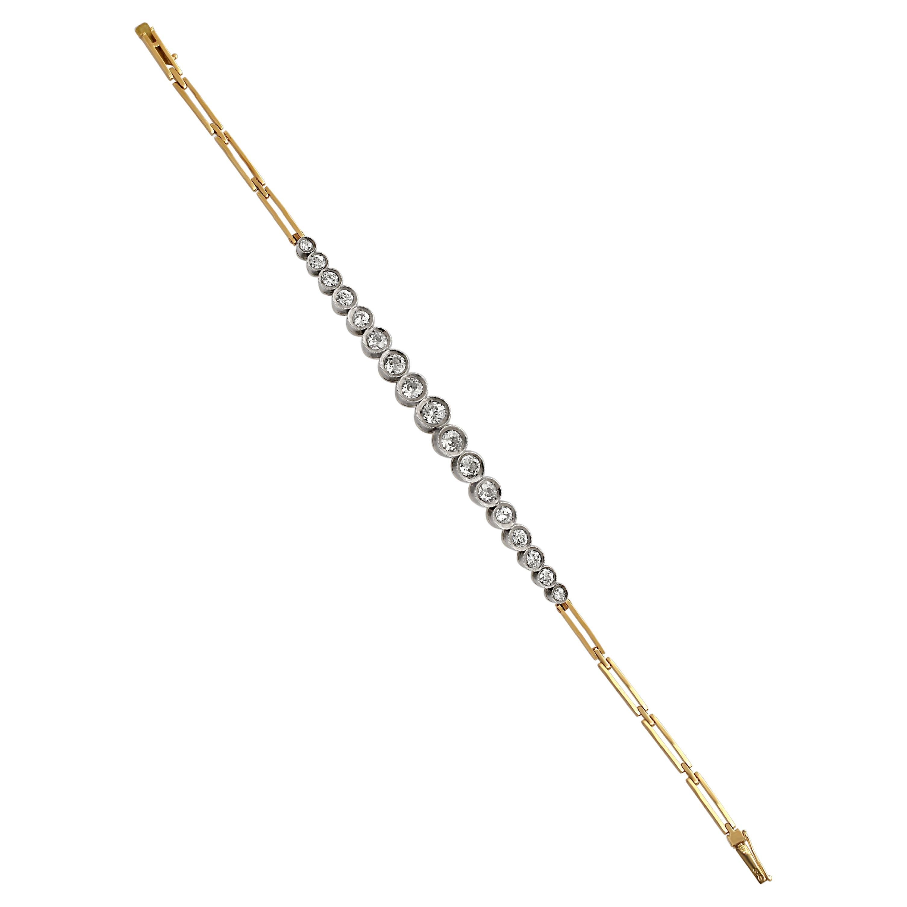 Antique Diamond Silver Gold Bracelet at 1stDibs