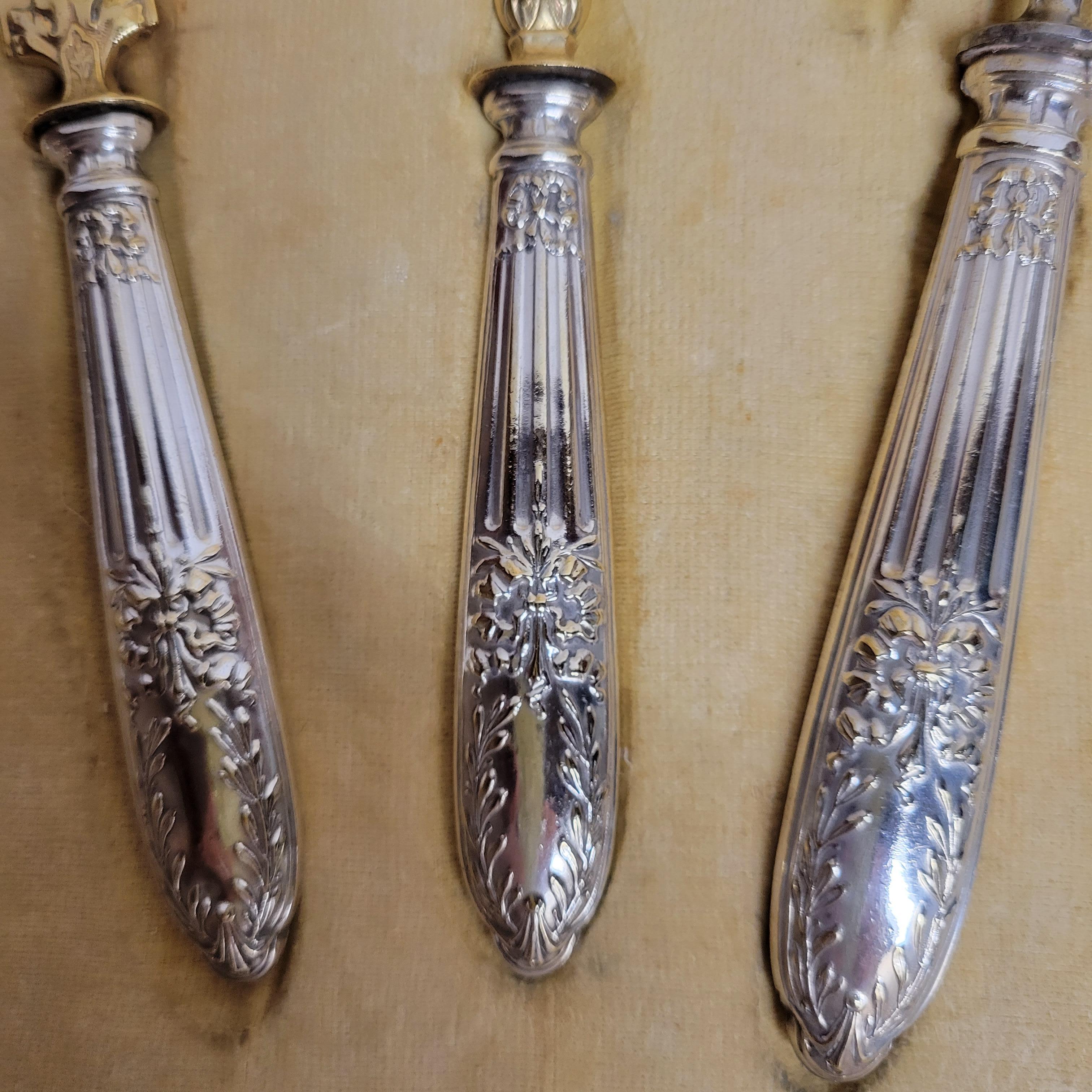 Antique French Silver and Vermeil Service circa 1875-1880 For Sale 1