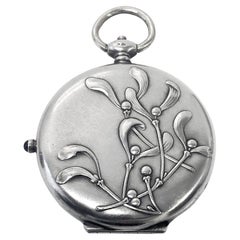 Antique French Silver Art Nouveau Compact C.1900