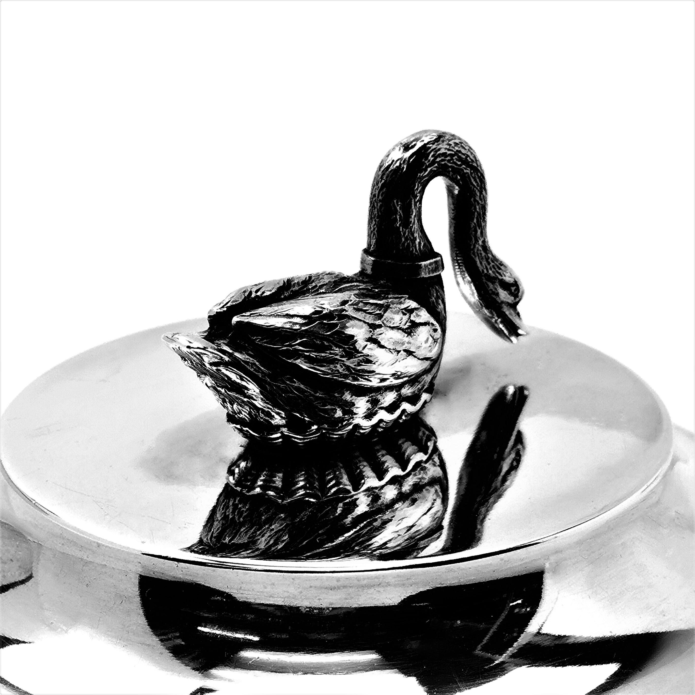 Antique French Silver & Cut Glass Caviar Serving Set Dish Bowl, c. 1910 6