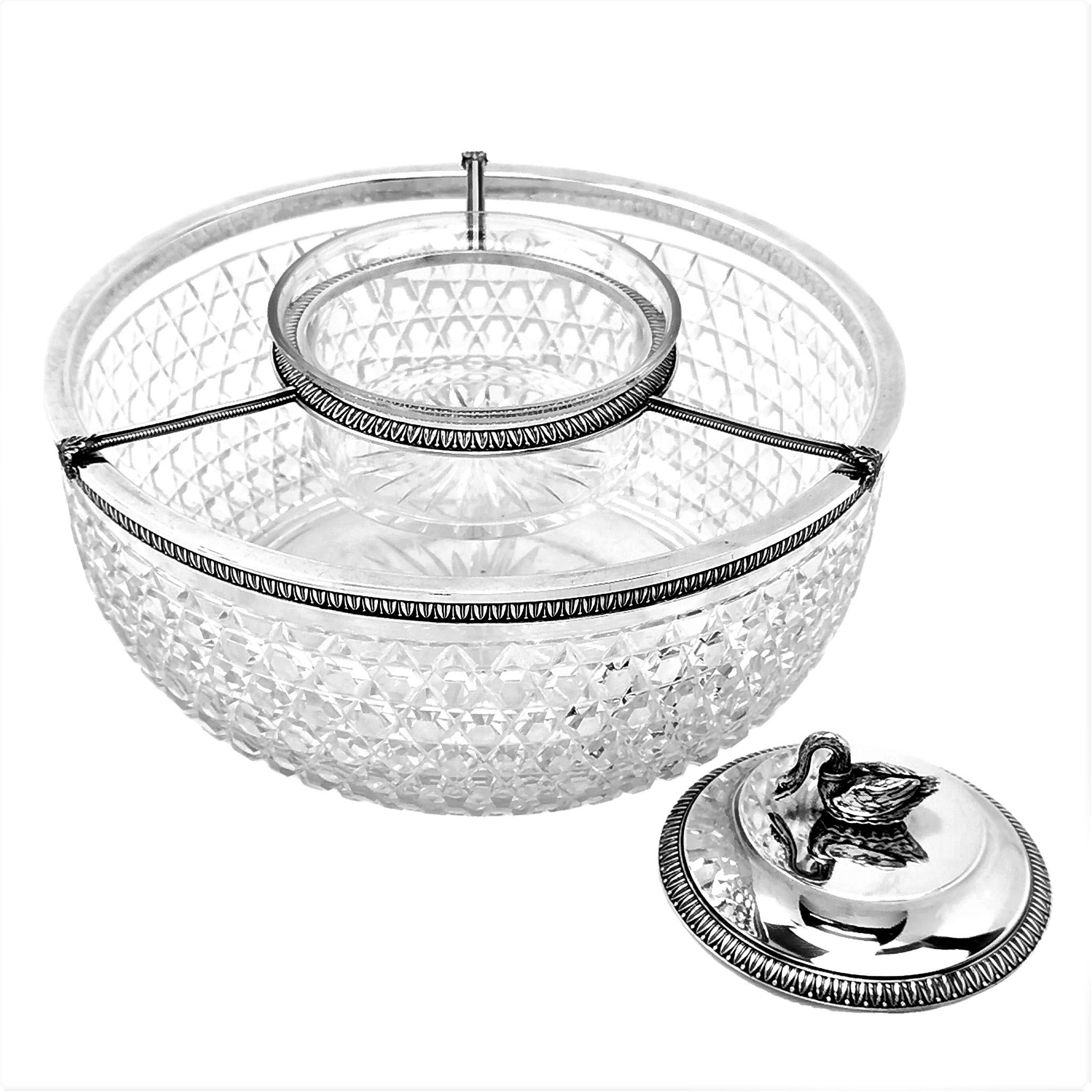 glass caviar serving dish