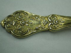 Antique French Silver Gilt Leaf Shaped Tea Caddy Spoon, Paris, Dated circa 1870