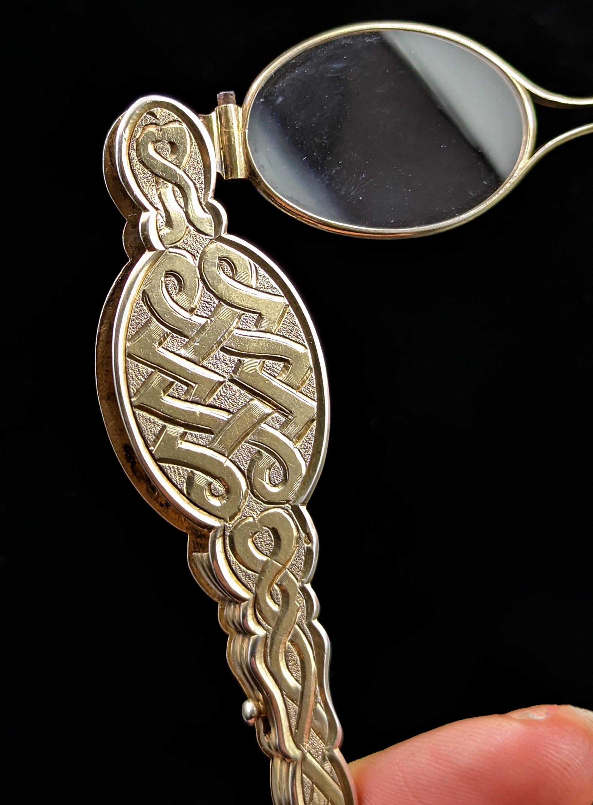 Antike französische vergoldete lorgnettes aus Silber, spectacles, P-J Meurice  im Angebot 8