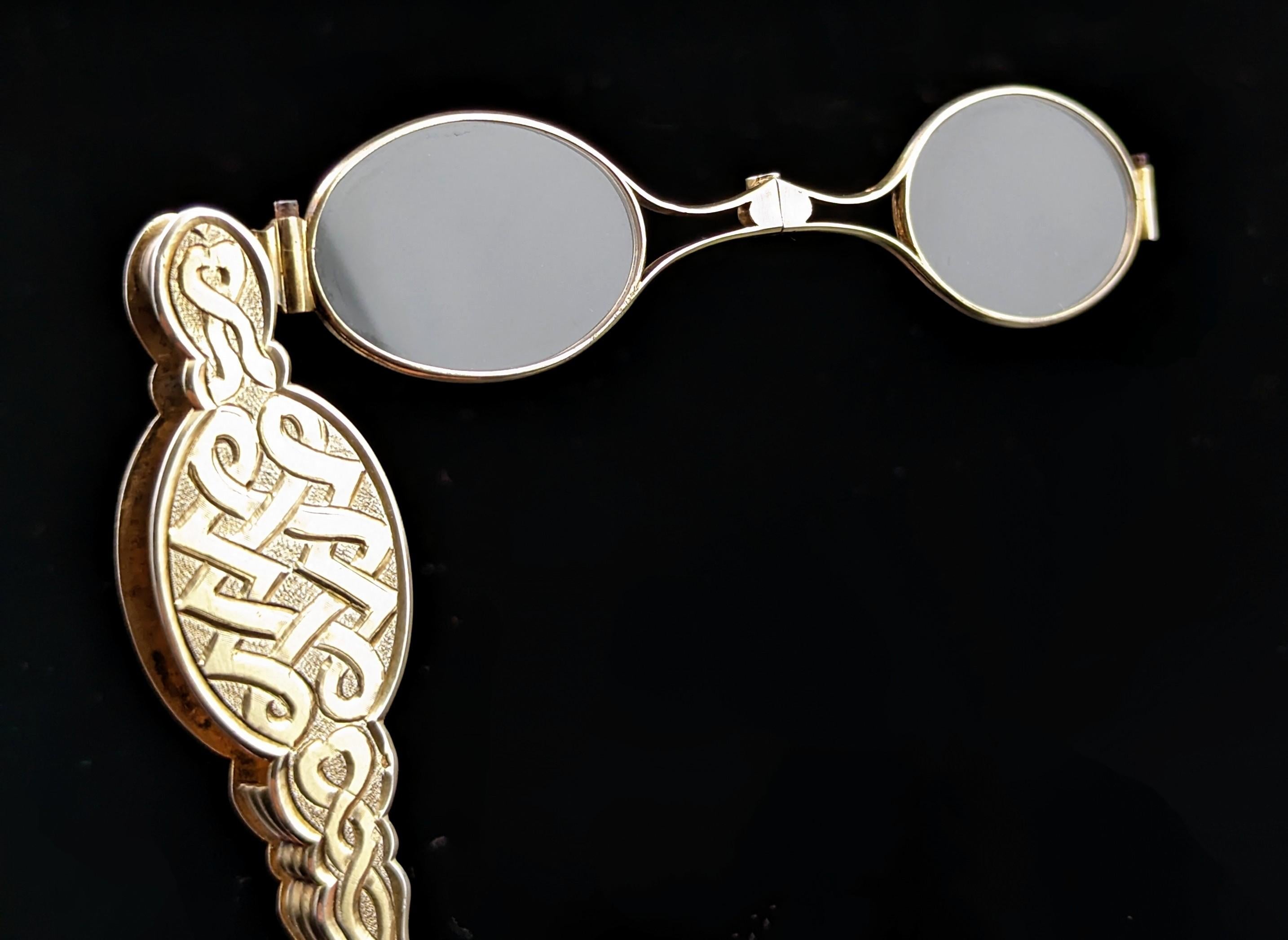 Antike französische vergoldete lorgnettes aus Silber, spectacles, P-J Meurice  (Art nouveau) im Angebot