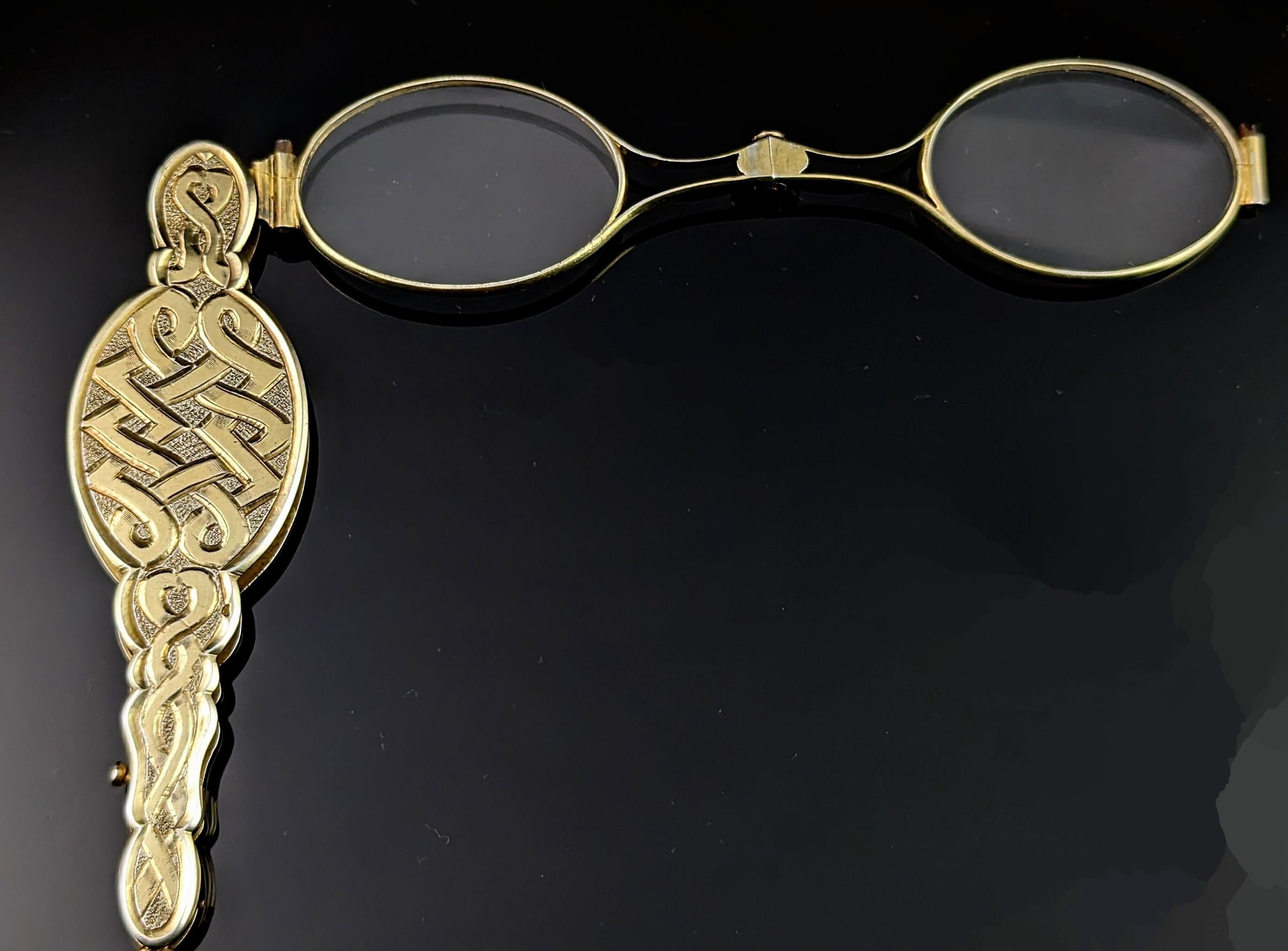 Antike französische vergoldete lorgnettes aus Silber, spectacles, P-J Meurice  im Zustand „Relativ gut“ im Angebot in NEWARK, GB