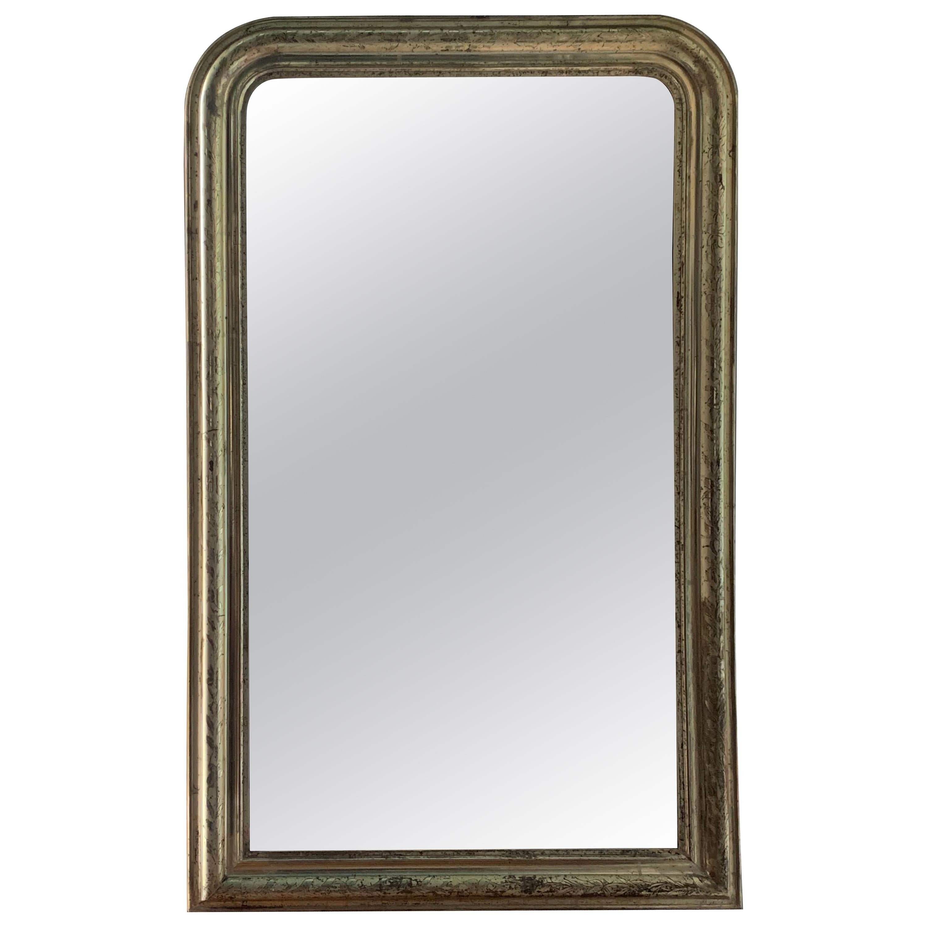 Antique French Silver Gilt Louis Philippe Mirror For Sale