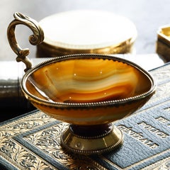 Antique French Silver Gilt Mounted Agate Cup/Pitcher - 19th Century