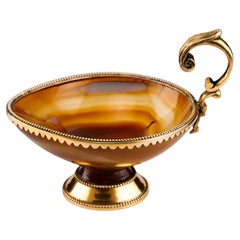 Antique French Silver Gilt Mounted Agate Cup/Pitcher - 19th Century