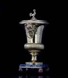 Antique French Silver Gilt Urn with Rooster Lid
