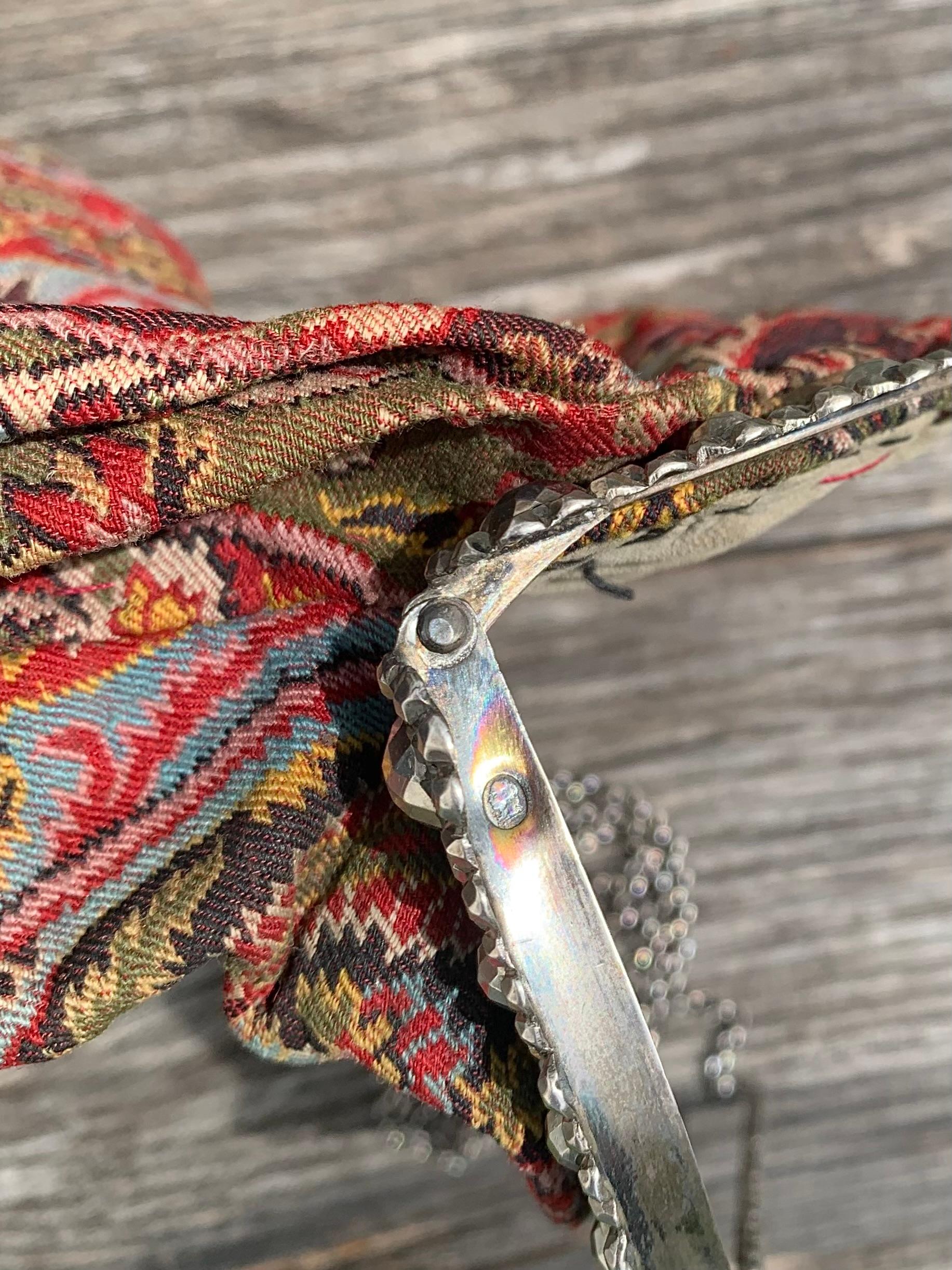 Bolso Antique French Silver Tela de Paisley en venta 1