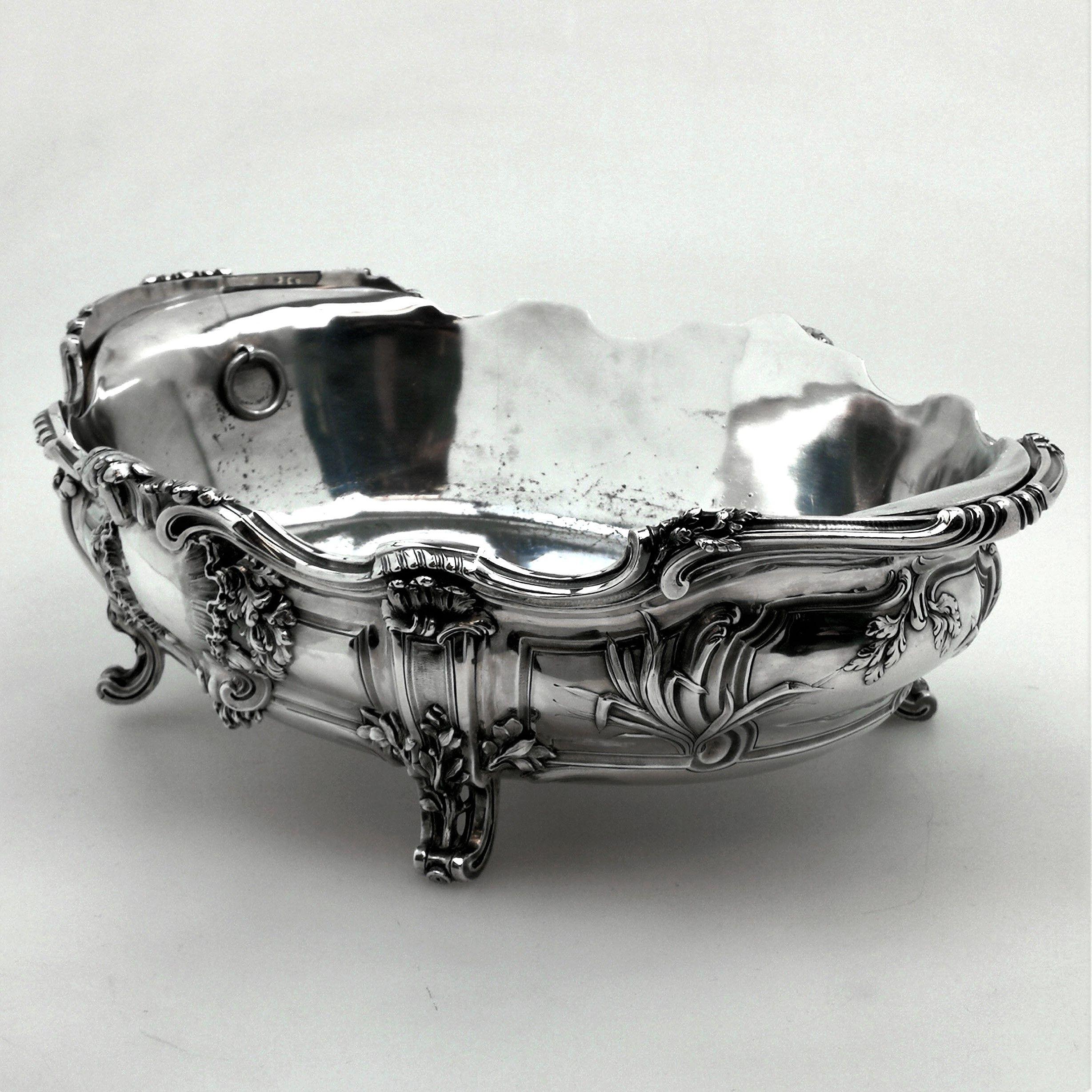 Antique French Silver Jardiniere / Dish / Centrepiece, circa 1880 In Good Condition In London, GB