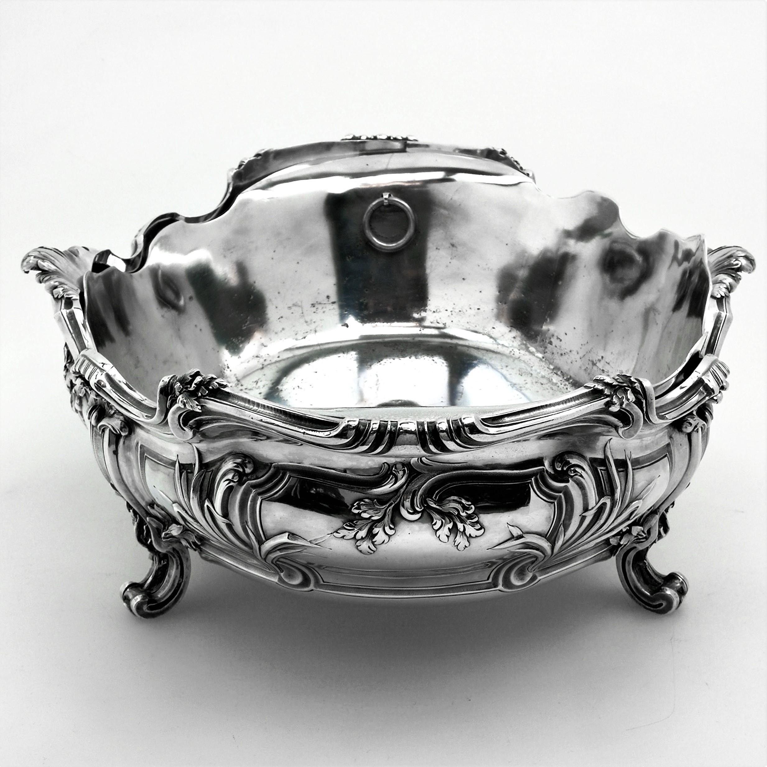 Antique French Silver Jardiniere / Dish / Centrepiece, circa 1880 3