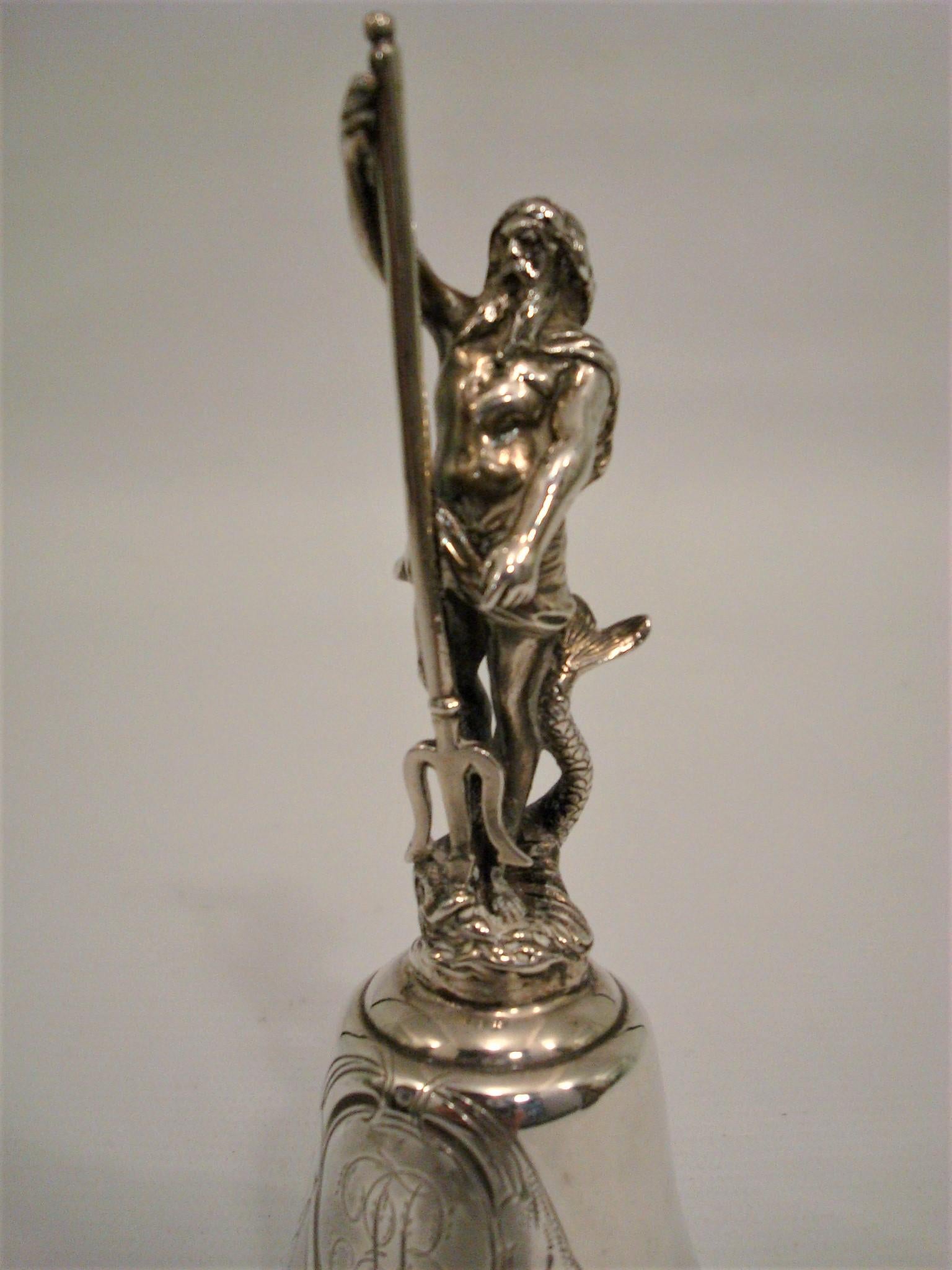 Antique French Silver Neptune Table Bell, circa 1880 4