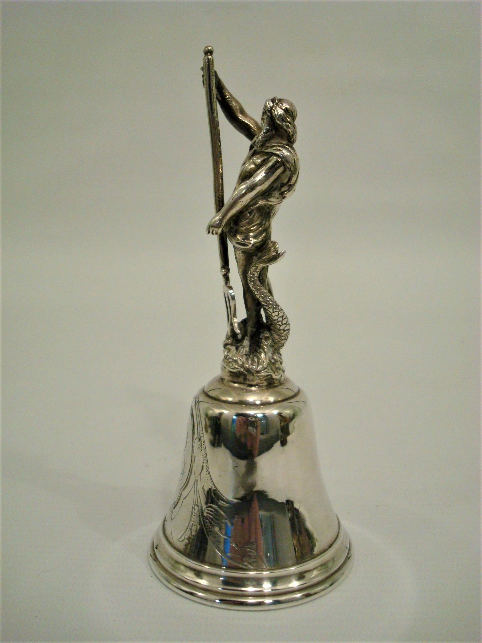 Sterling Silver Antique French Silver Neptune Table Bell, circa 1880