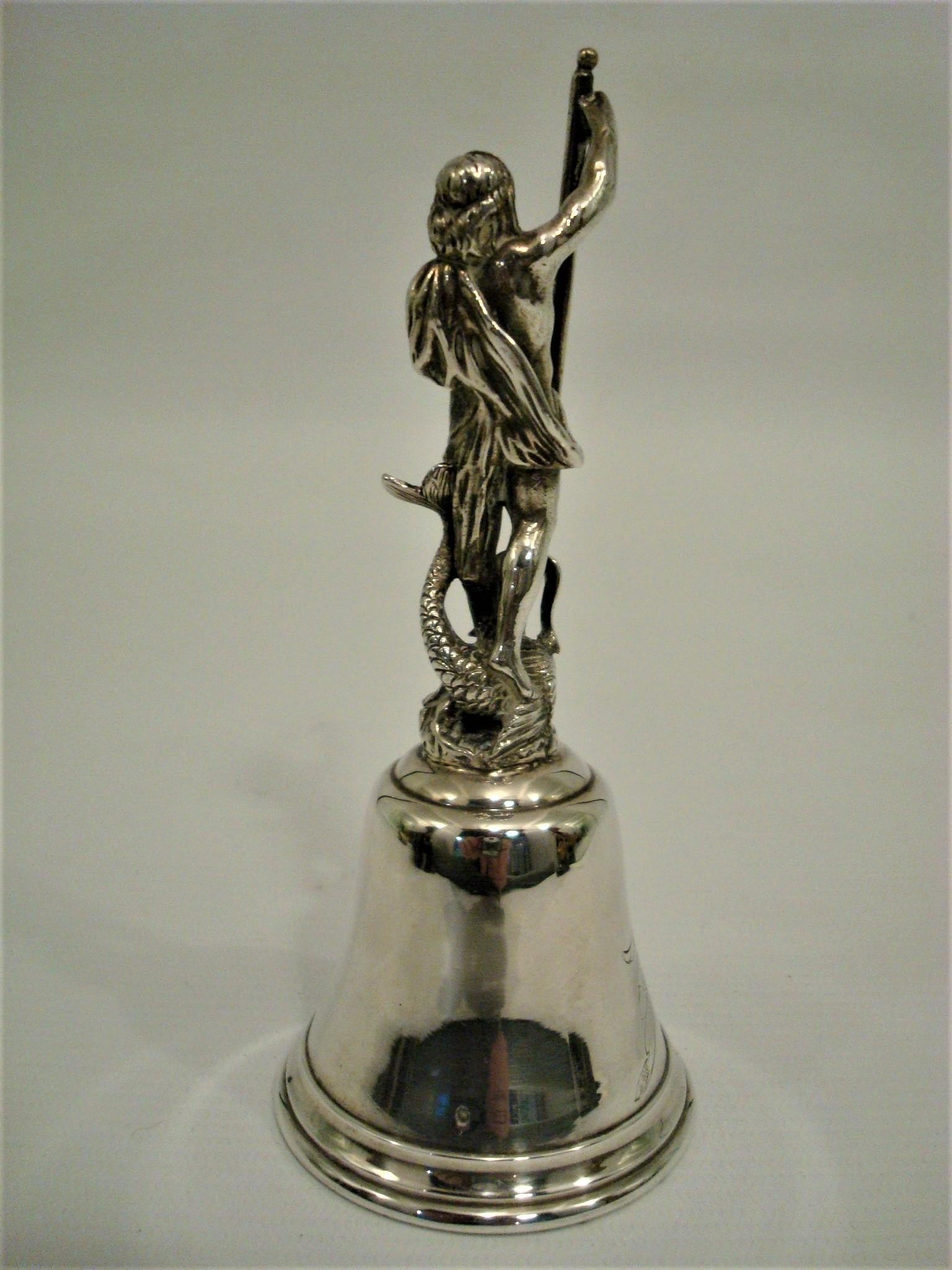 Antique French Silver Neptune Table Bell, circa 1880 1