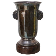 Antique French Silver Plate Art Deco Trophy Vase