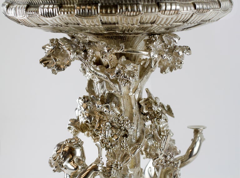 Antique French Silver Plate Large and Heavy Table Centre Piece, Early ...