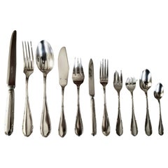 Antique french Silver Plated ARGENTAL Cutlery Flatware set of 146 pieces 1920's
