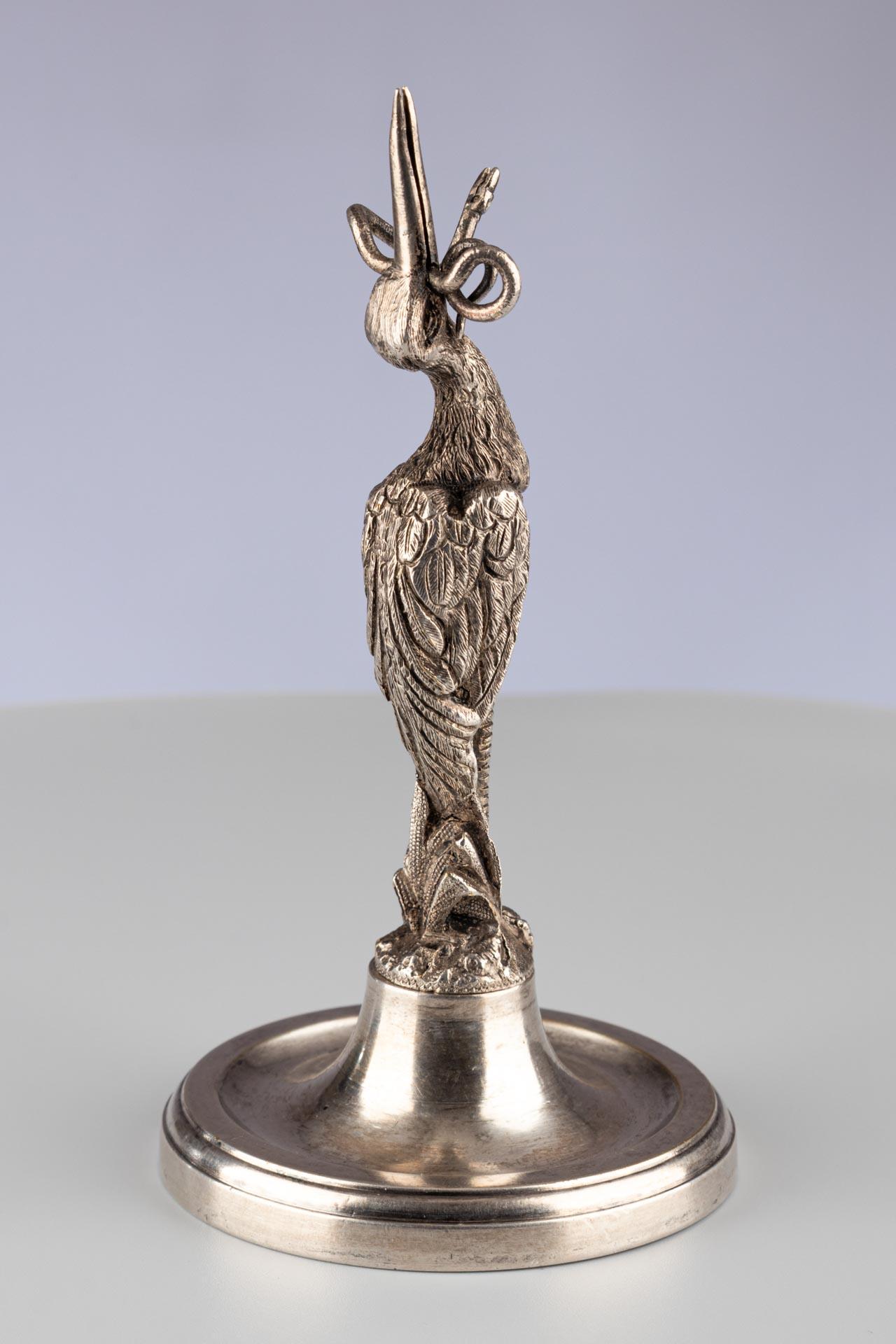 Antique French Silver Plated Bird Shaped Menu or Business Card Holder For Sale 5