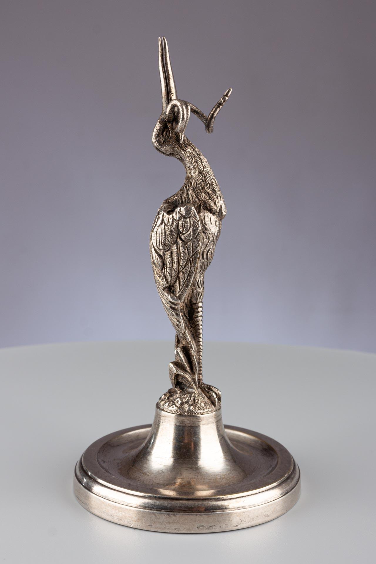 Antique French Silver Plated Bird Shaped Menu or Business Card Holder For Sale 8