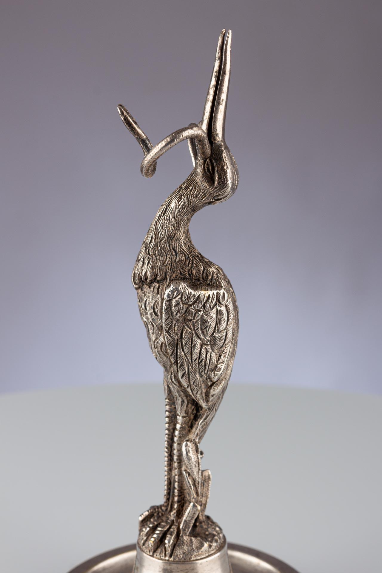 Antique French Silver Plated Bird Shaped Menu or Business Card Holder For Sale 11