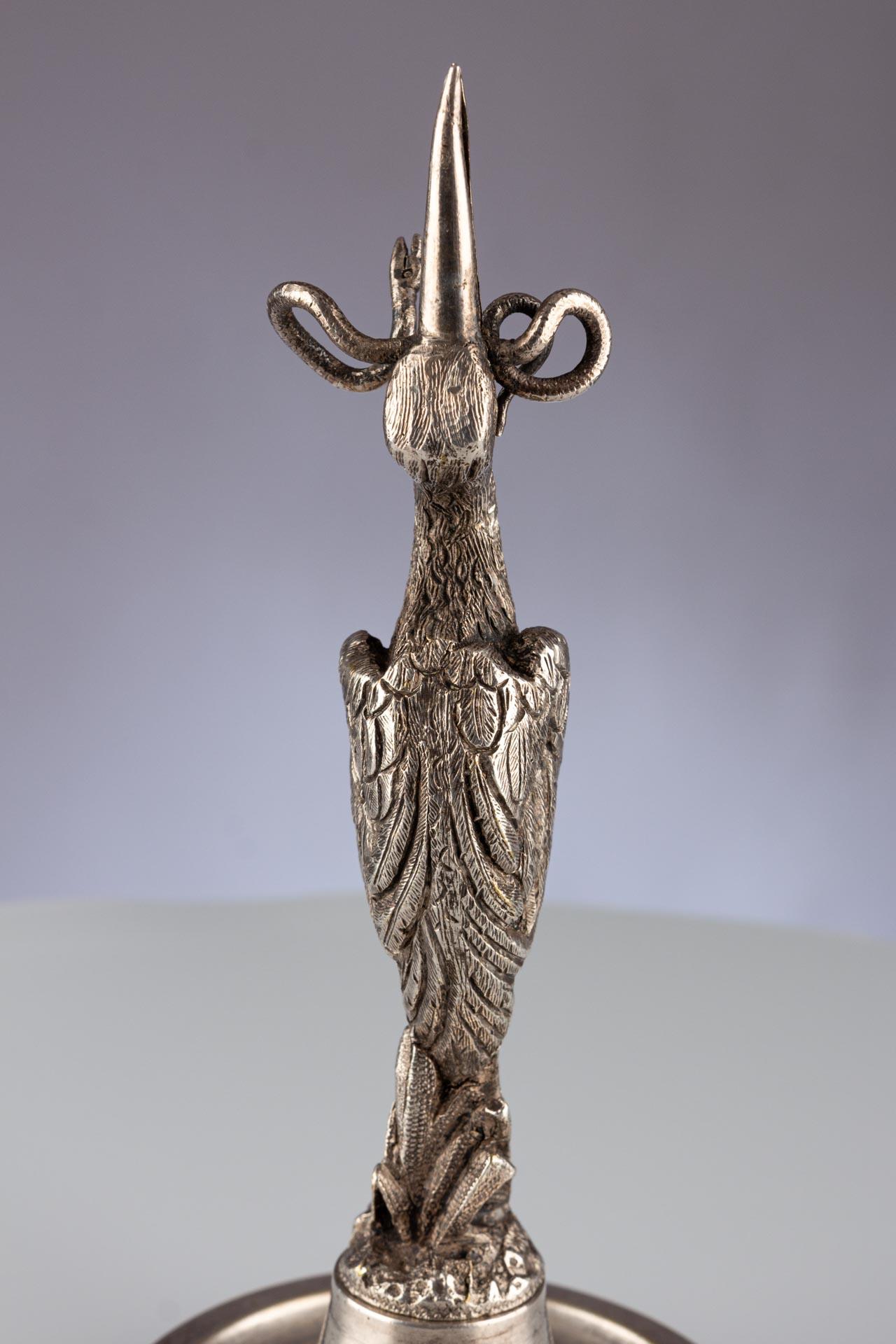 Antique French Silver Plated Bird Shaped Menu or Business Card Holder For Sale 12