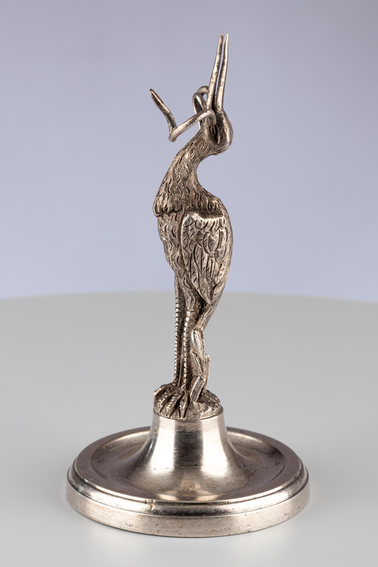 19th Century Antique French Silver Plated Bird Shaped Menu or Business Card Holder For Sale